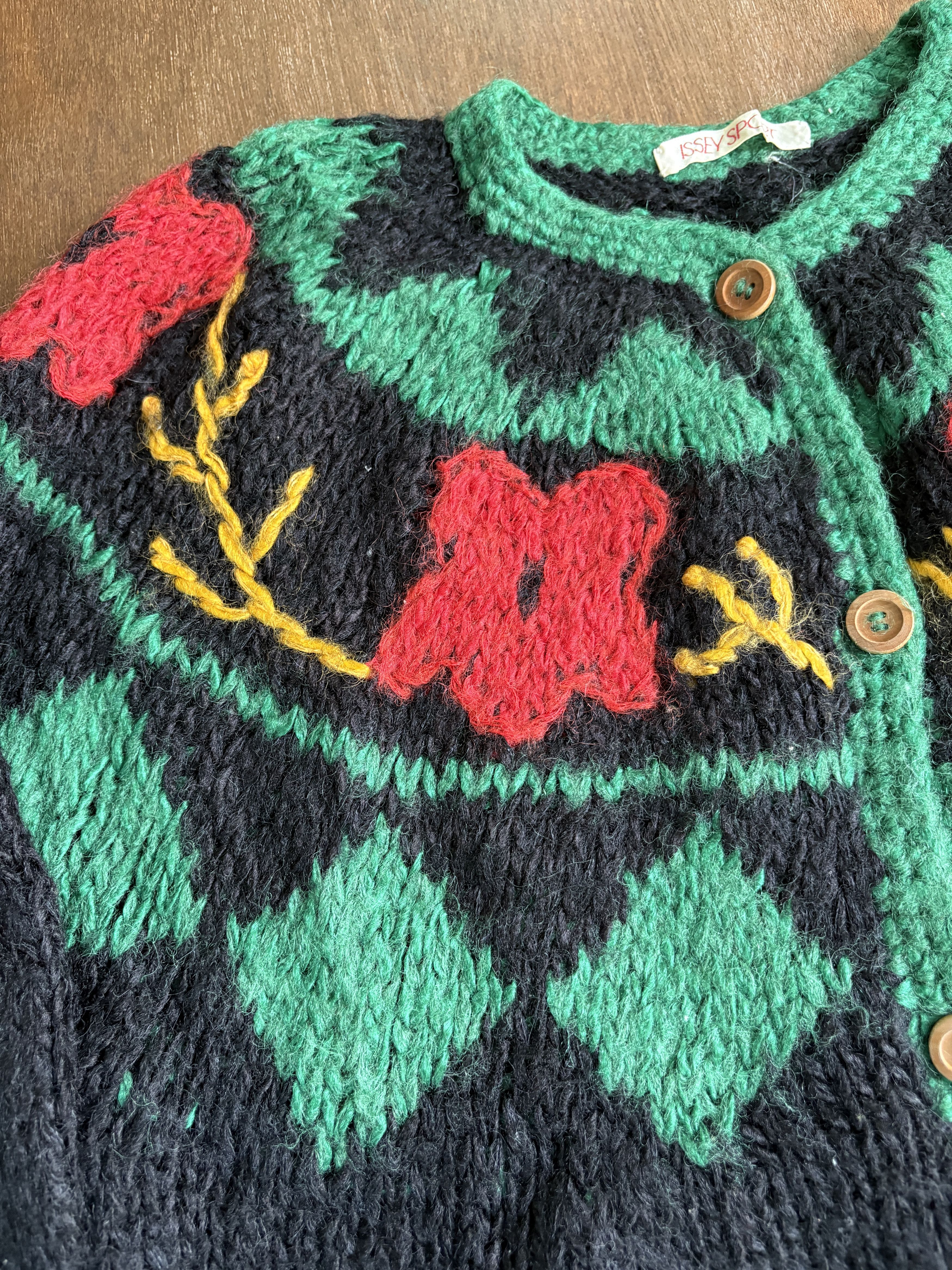 Issey Miyake ISSEY MIYAKE 80's Flower Knitted Cardigan Size US S / EU 44-46 / 1 - 2 Thumbnail