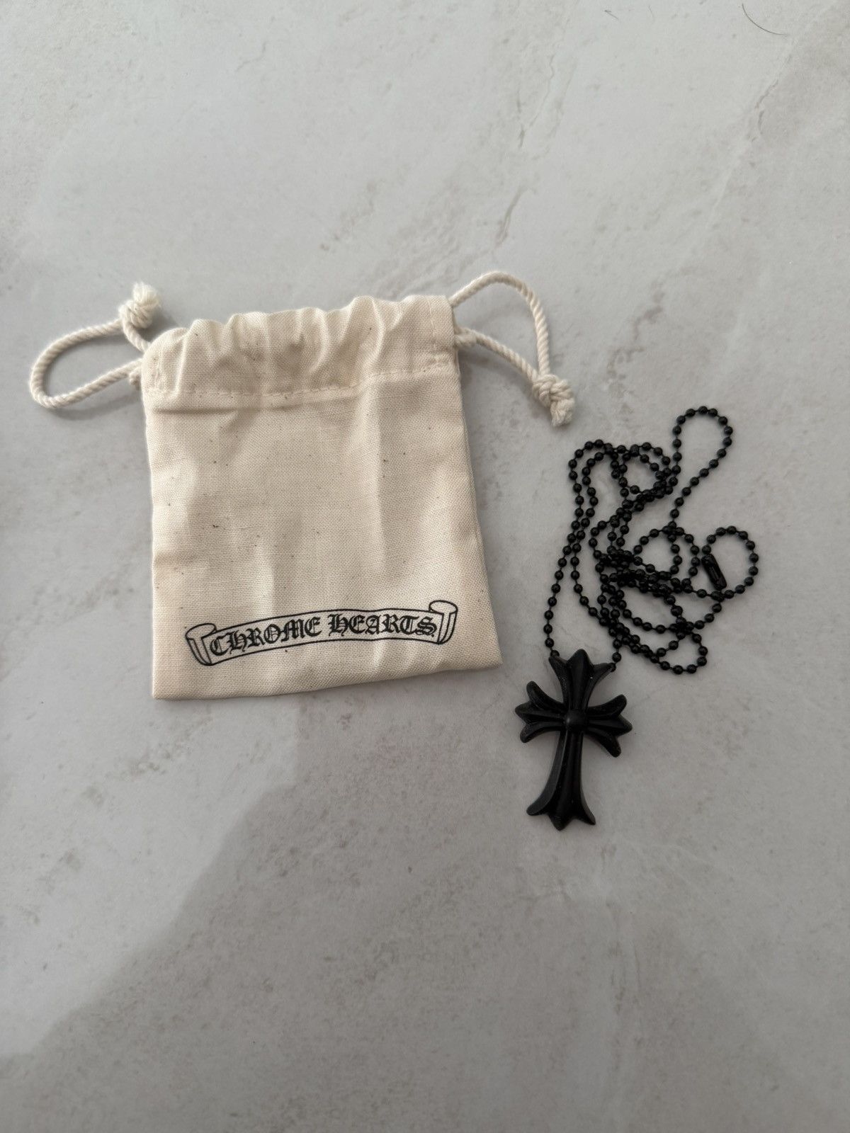 Chrome Hearts Chrome Hearts Black Rubber Cross Necklace Size ONE SIZE - 1 Thumbnail