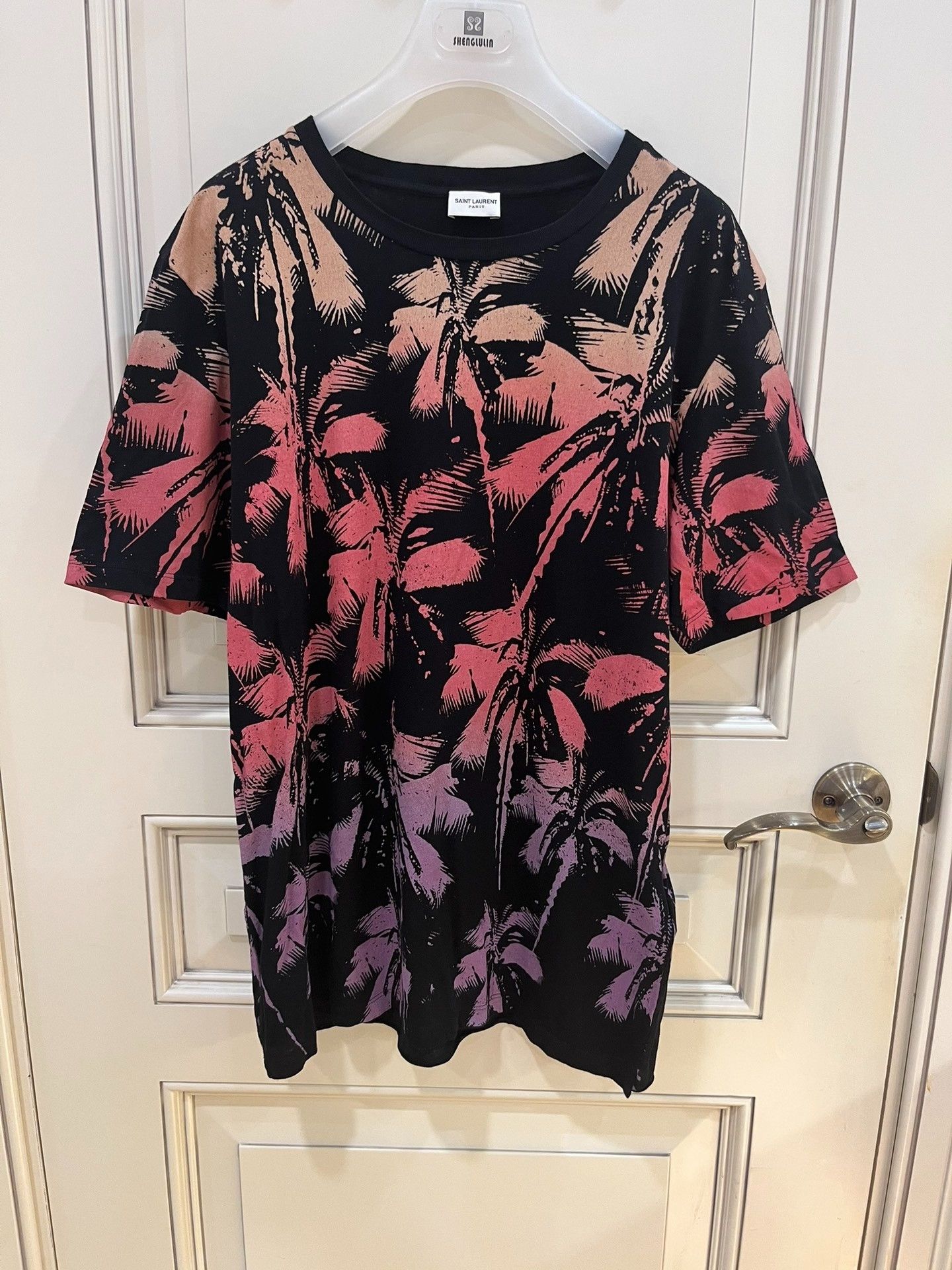 Saint Laurent Paris Saint Laurent Palm Tree Print T-Shirt Size US M / EU 48-50 / 2 - 1 Thumbnail