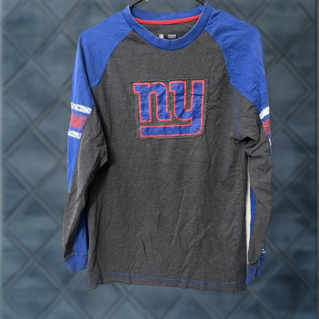 NFL VINTAGE NFL Men’s Cotton T-Shirt Long Sleeve Crew Neck Gray Small - New York Giants Logo Retro Sports 1990s Mens Size US S / EU 44-46 / 1 - 1 Thumbnail