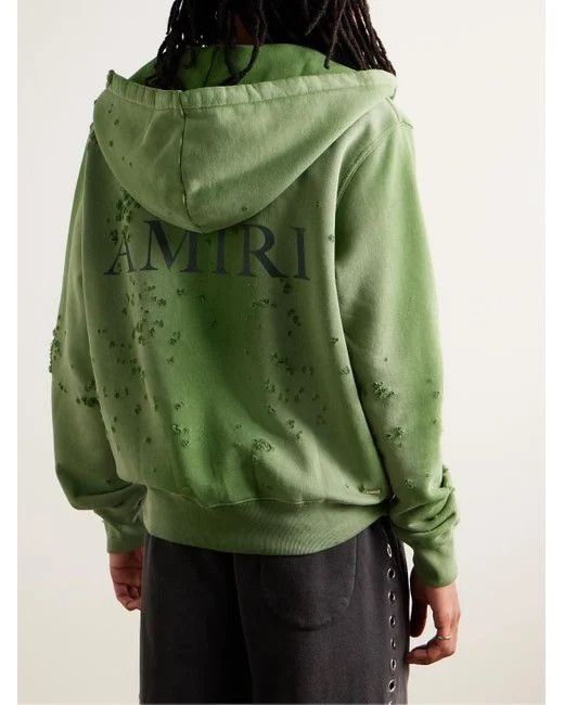 Amiri Amiri logo-print distressed hoodie Size US L / EU 52-54 / 3 - 2 Thumbnail