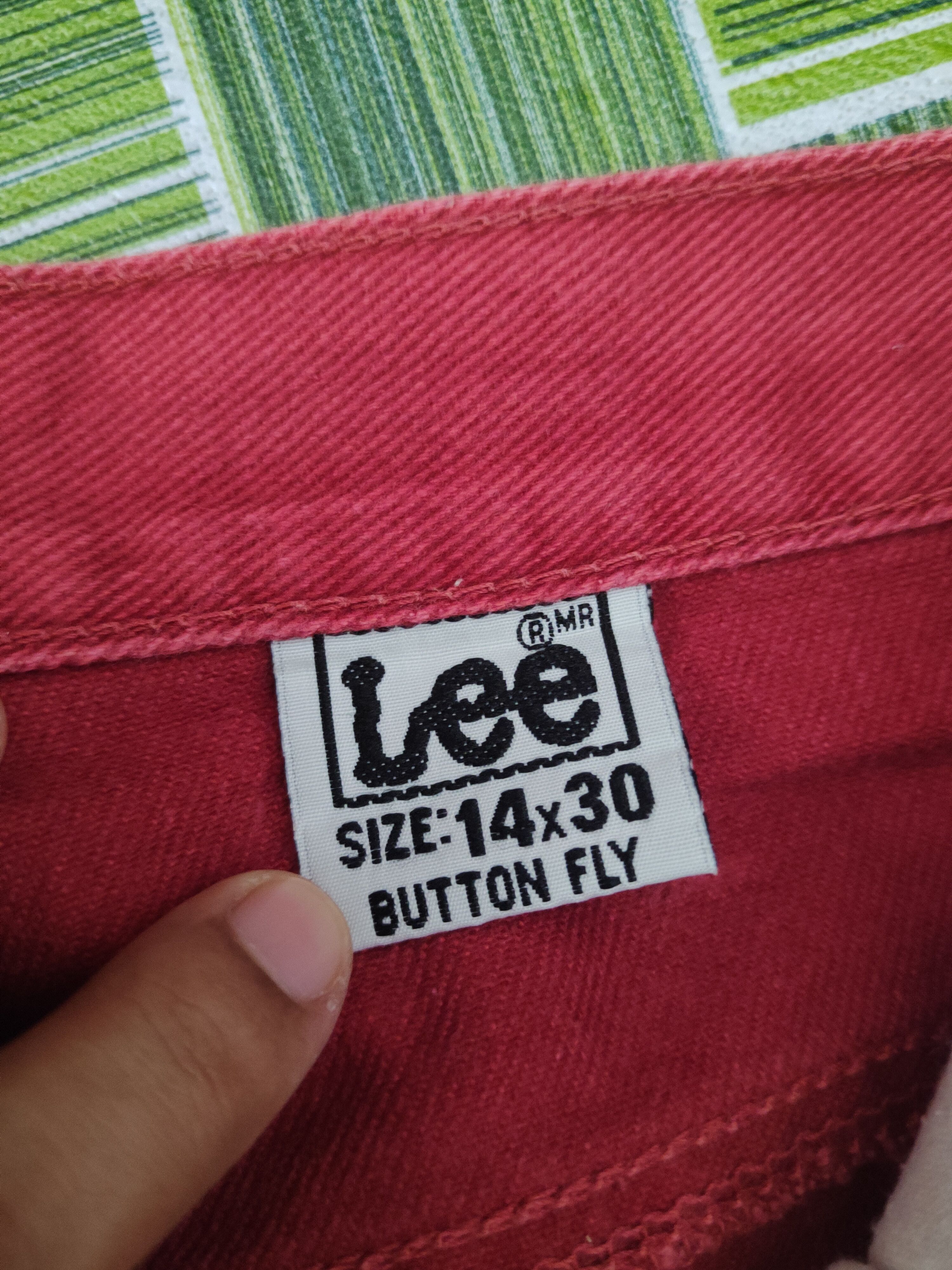 Vintage DL Lee Button Fly Red Distressed Ripped Jeans #2623 Size US 30 / EU 46 - 15 Thumbnail