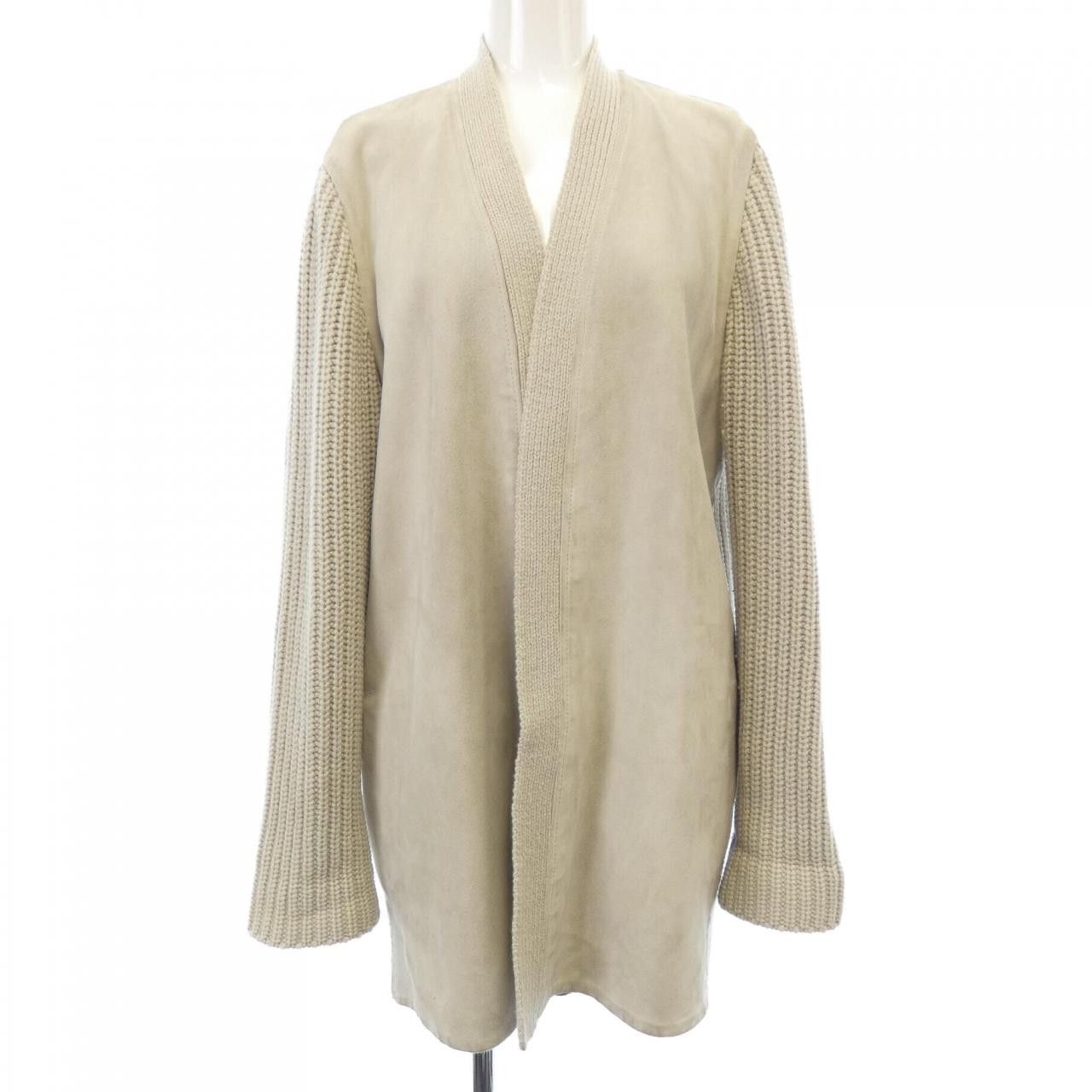 Hermes Hermes Hermès Long Cardigan Cashmere Lambskin Long Cardigan ME Leather Tops DUTY FREE for USA Size ONE SIZE - 1 Thumbnail