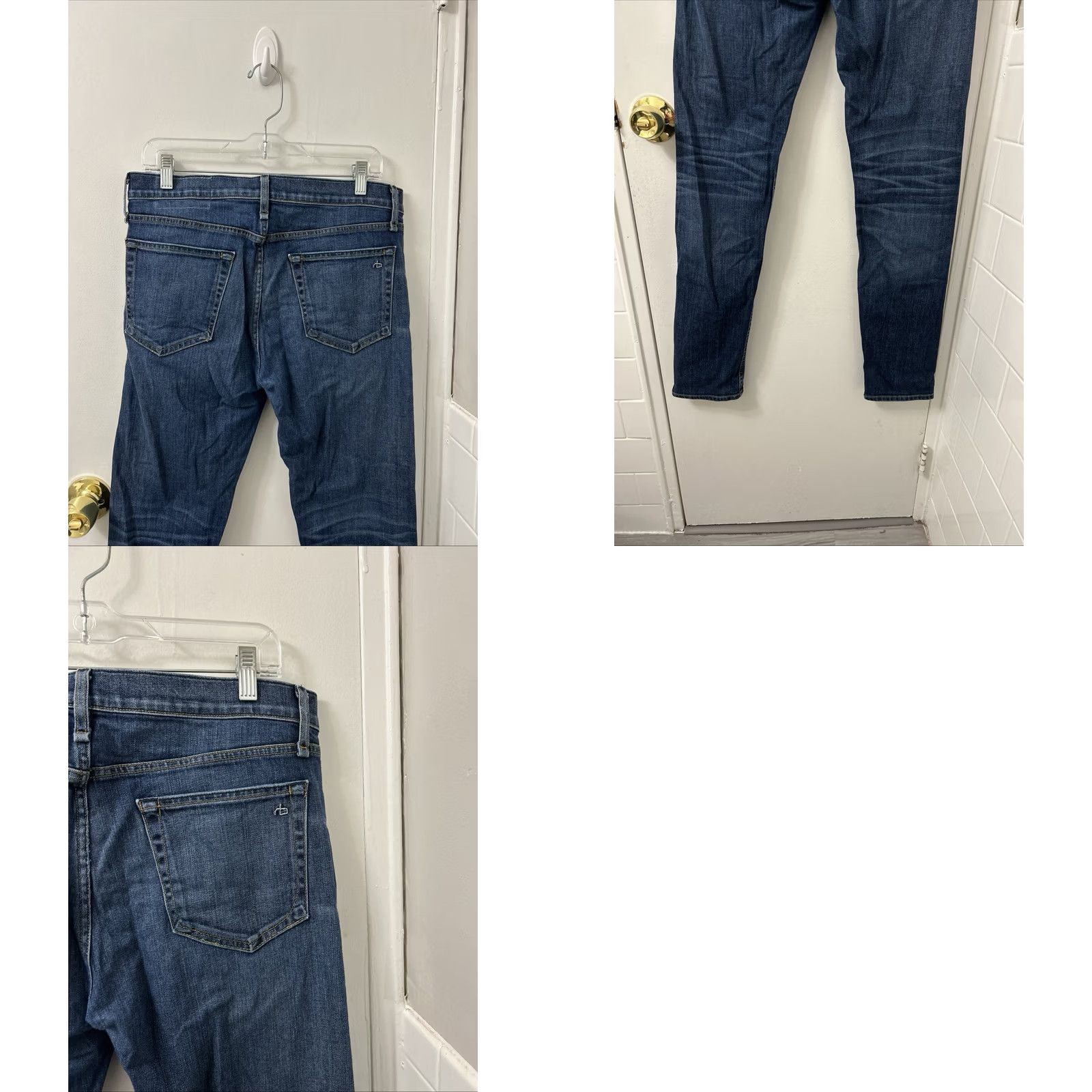 Rag & Bone Rag & Bone Jeans Slim Fit 2 Mens 29x32 Denim Blue Dark Wash Button Fly 5-Pocket Cotton Blend PU Stretch Regular Inseam 32 USA Made China Vintage: No Size US 29 - 8 Thumbnail