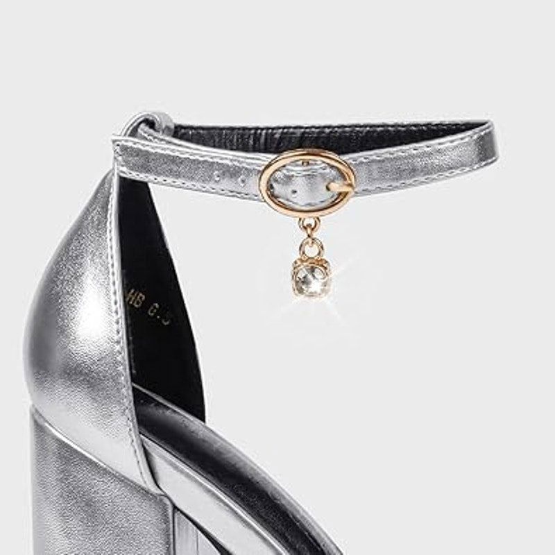 Other Merumote Women's 10 Disco Silver 6.5" Platform Heels Size US 10 / IT 40 - 3 Thumbnail
