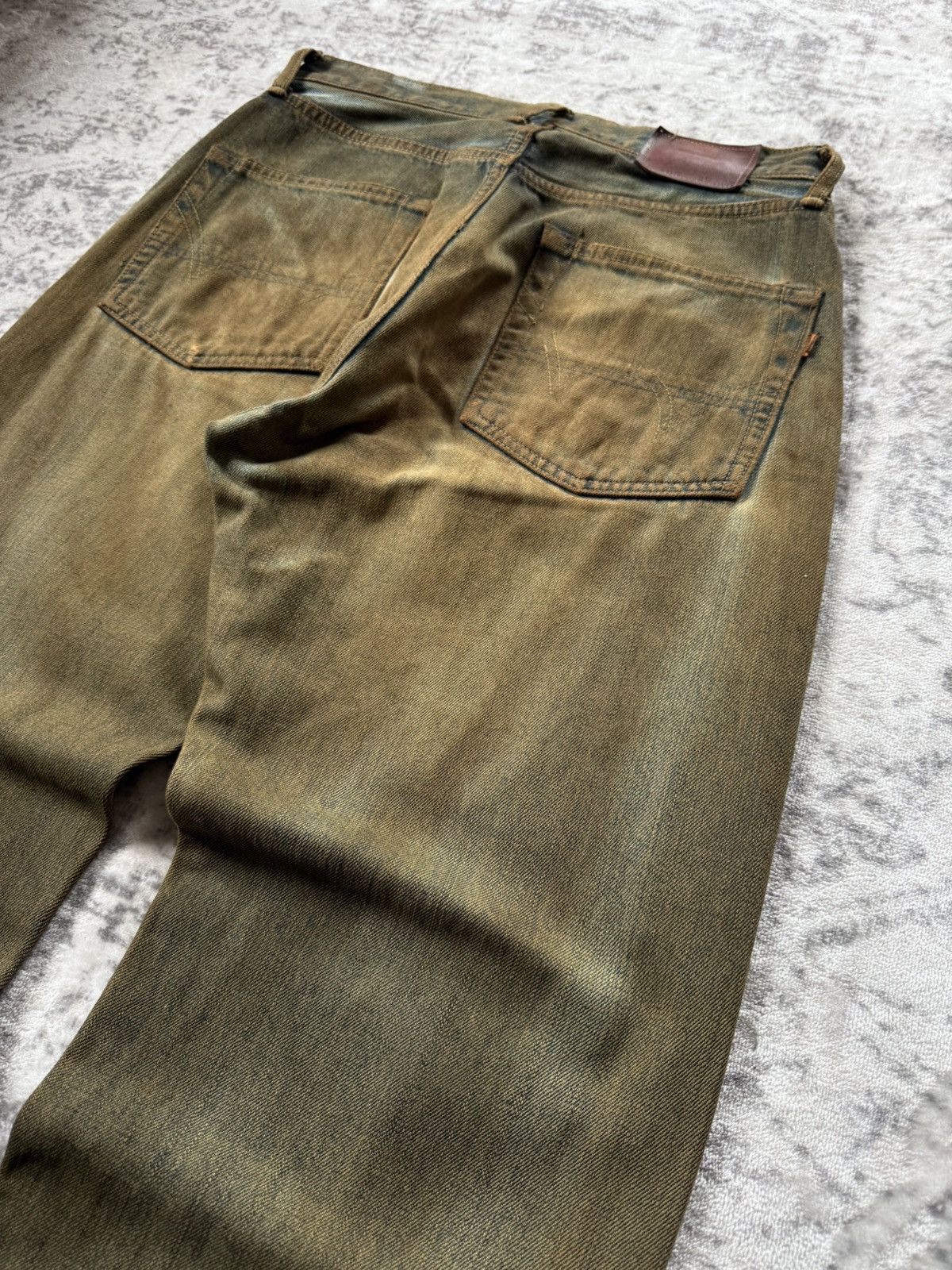 Edwin Edwin 505 OG Type 1 Mud Wash Distressed Selvedge Baggy Jeans Size US 29 - 13 Thumbnail