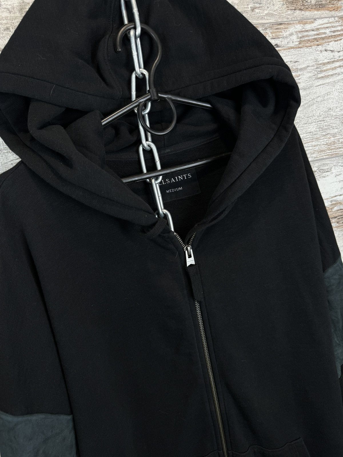 Allsaints Mens AllSaints CRANIS ZIP HOODY black jacket pullover Size US M / EU 48-50 / 2 - 4 Thumbnail