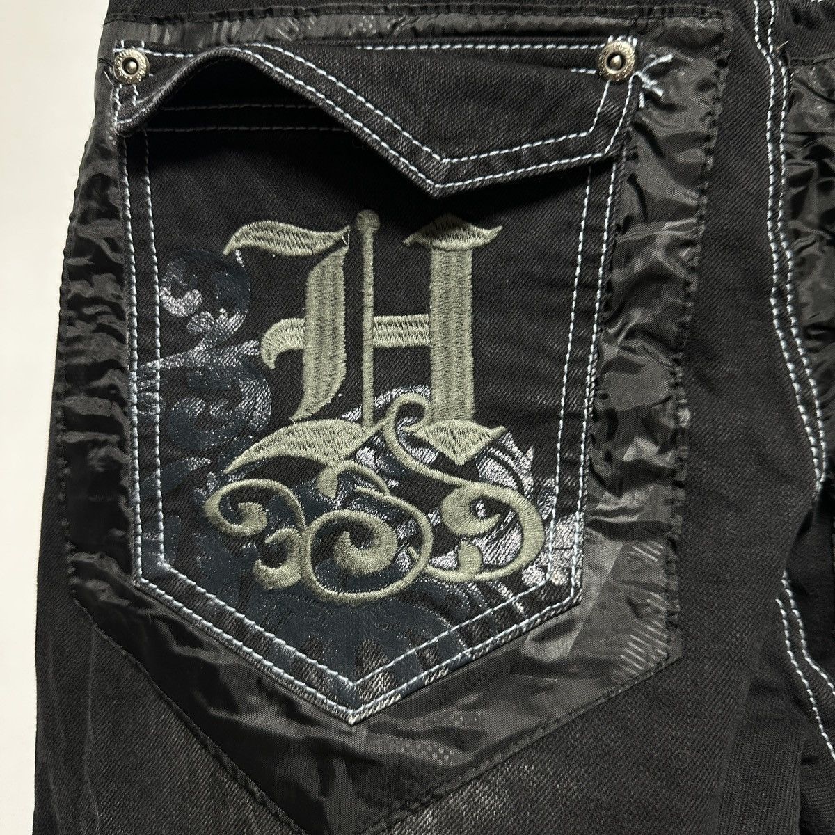 Other Vintage Y2K Play Bigg Jeans Black Wash Denim Japanese Style Size US 28 / EU 44 - 11 Thumbnail