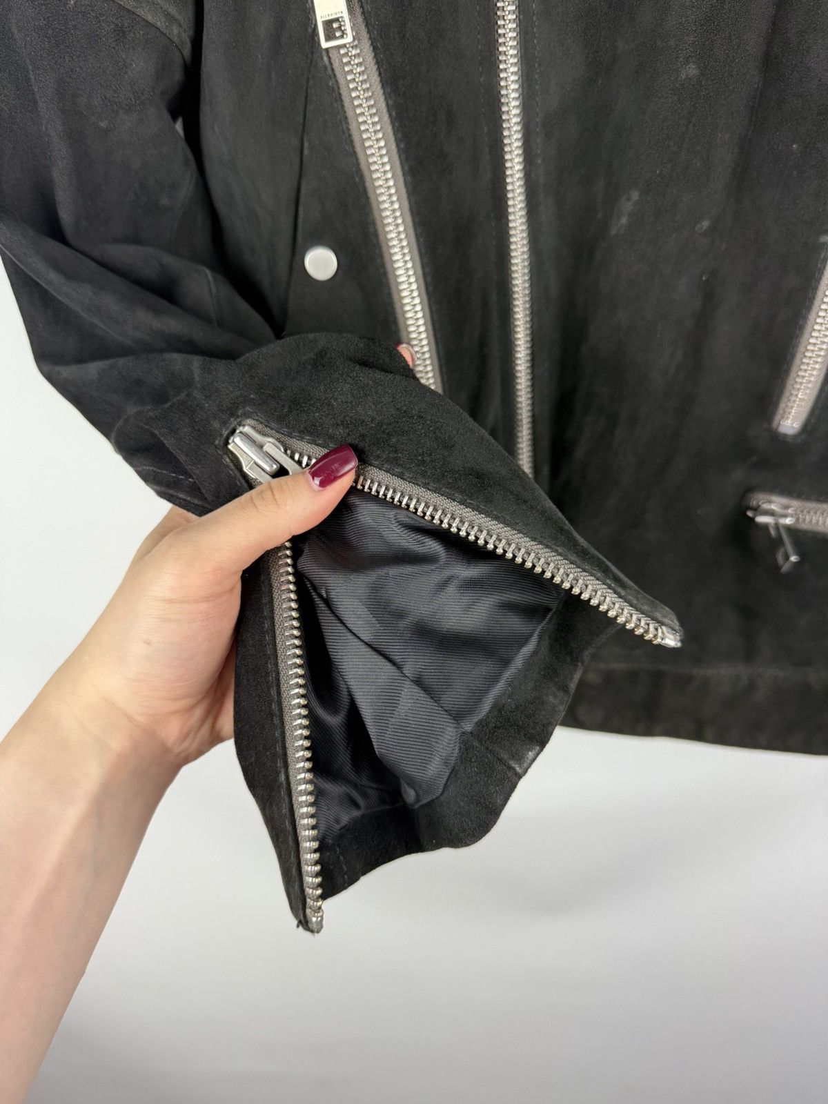 Allsaints Allsaints Imagara Suede Biker Men’s Leather Jacket Size XS Size US XS / EU 42 / 0 - 12 Thumbnail