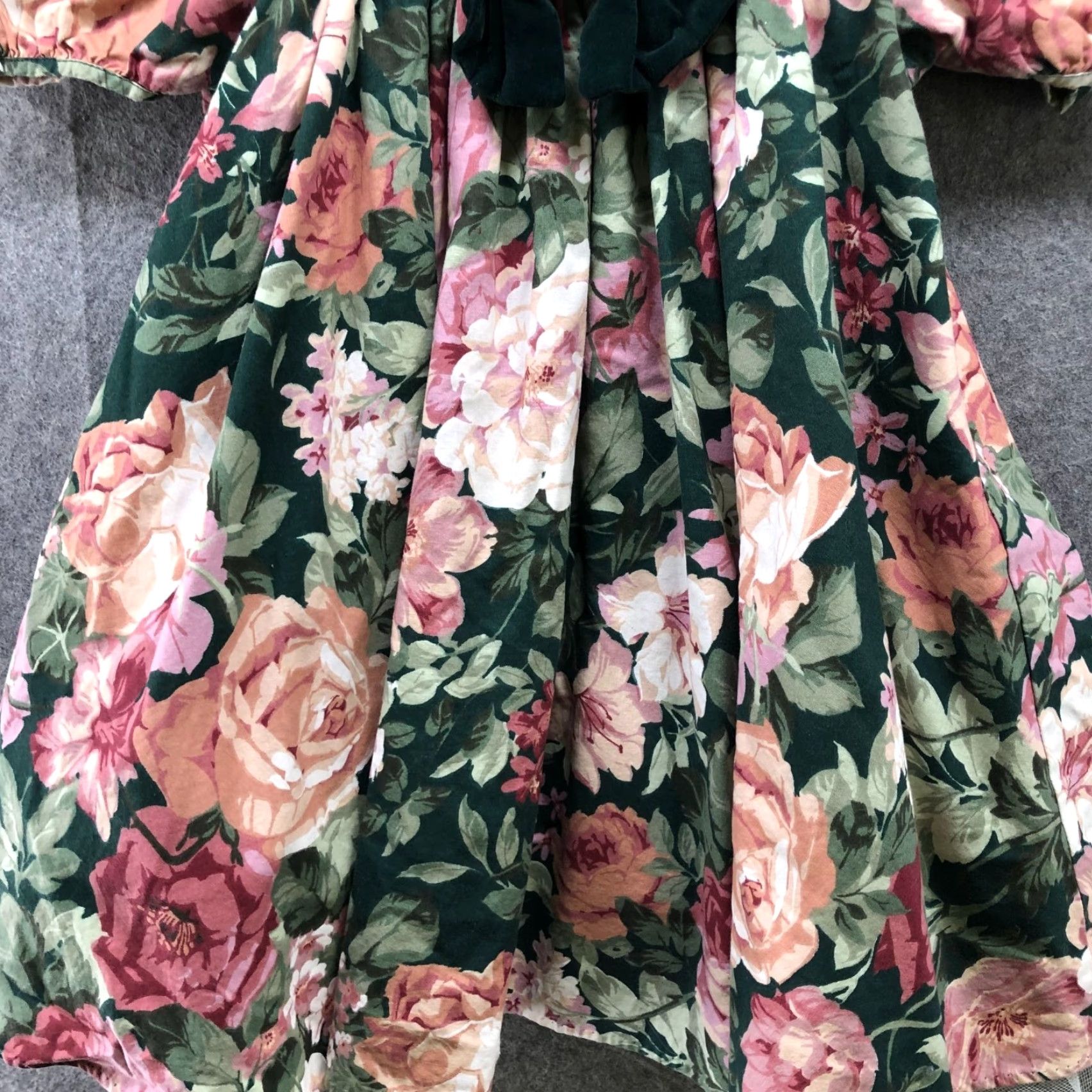 Vintage VINTAGE Bonnie Jean Girls Dress 6X 90s Party Floral Puff Sleeve Tulle Cotton Girls Size US 39 - 4 Thumbnail