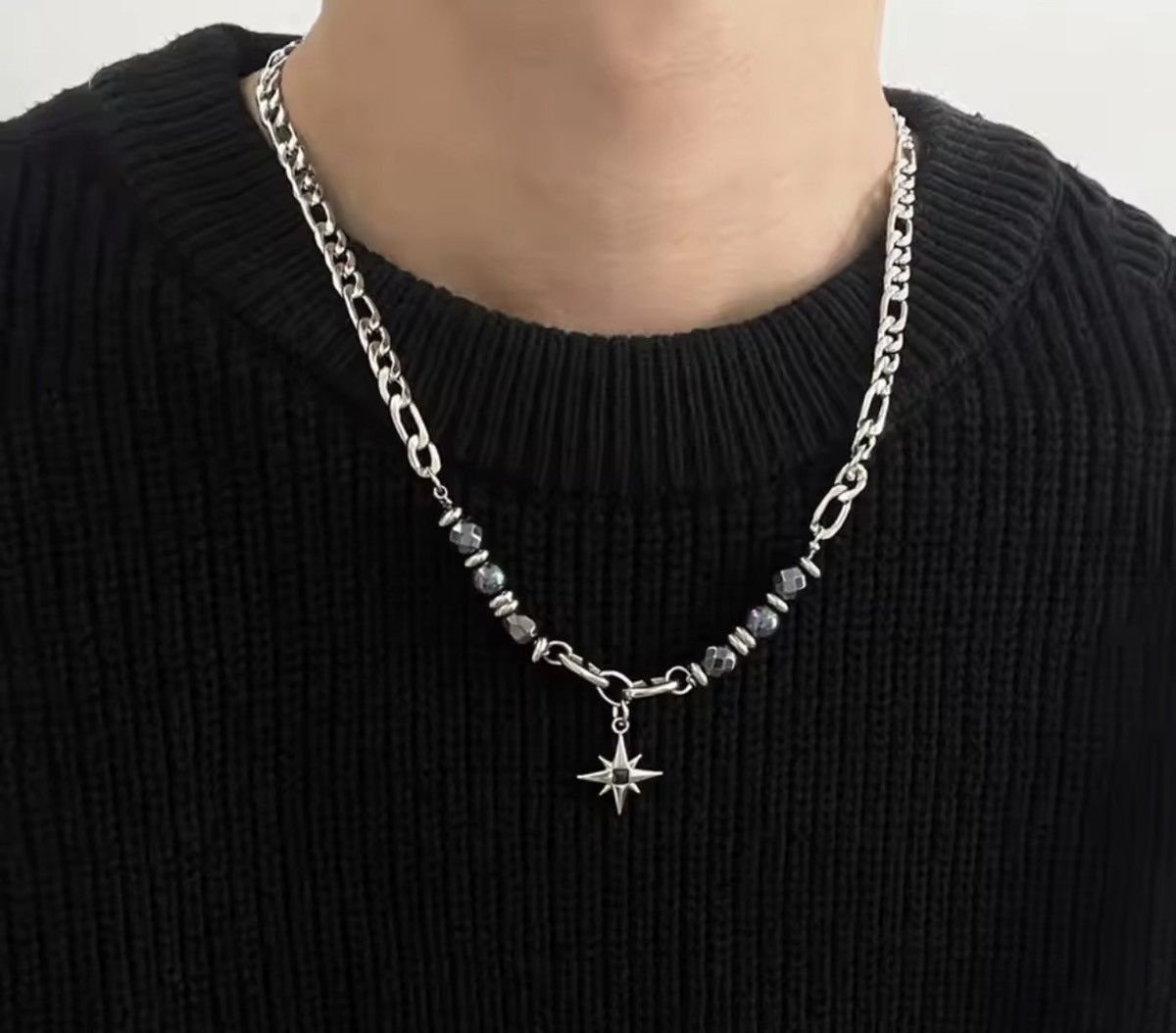 Japanese Brand Obsidian Star Necklace (55 + 5 cm ) Size ONE SIZE - 3 Thumbnail