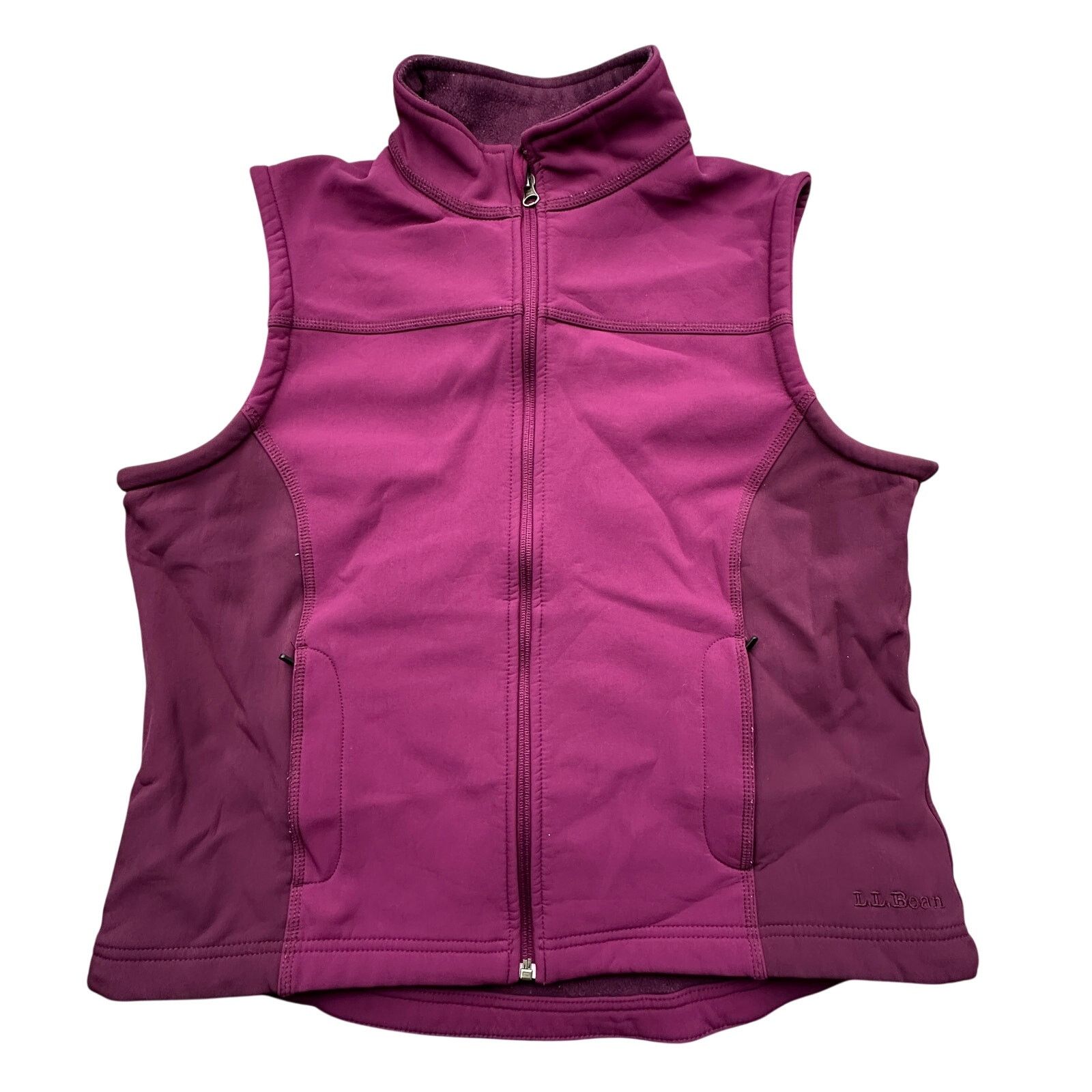 L.L. Bean LL Bean Softshell Purple Fleece Vest Jacket Womens Large Size L / US 10 / IT 46 - 1 Thumbnail