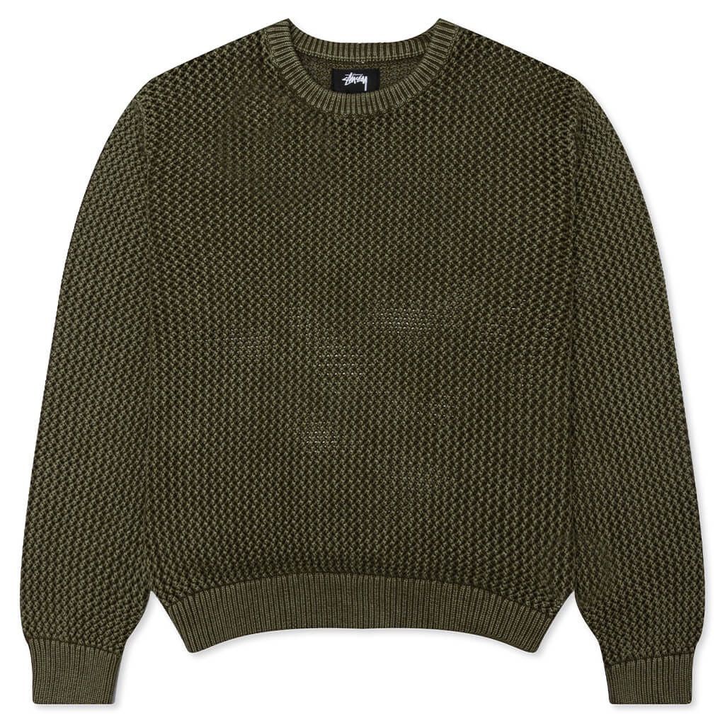 Stussy Stüssy Dyed Goods Loose Gauge Knit Sweater – Olive Green Size US S / EU 44-46 / 1 - 1 Thumbnail