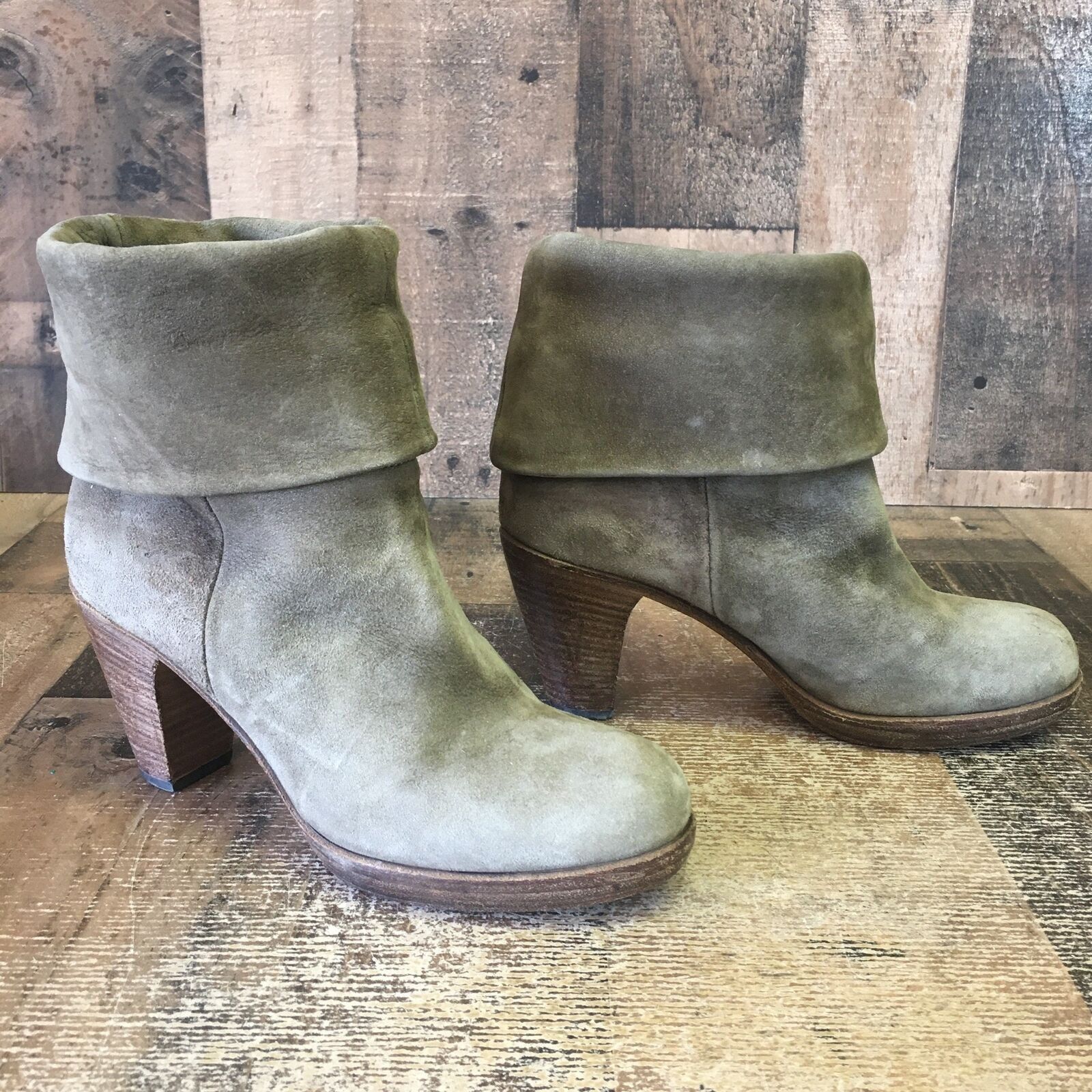 image of Fiorentini Baker Suede Slouch Boots Womens Eur 38 Us 8 in Grey