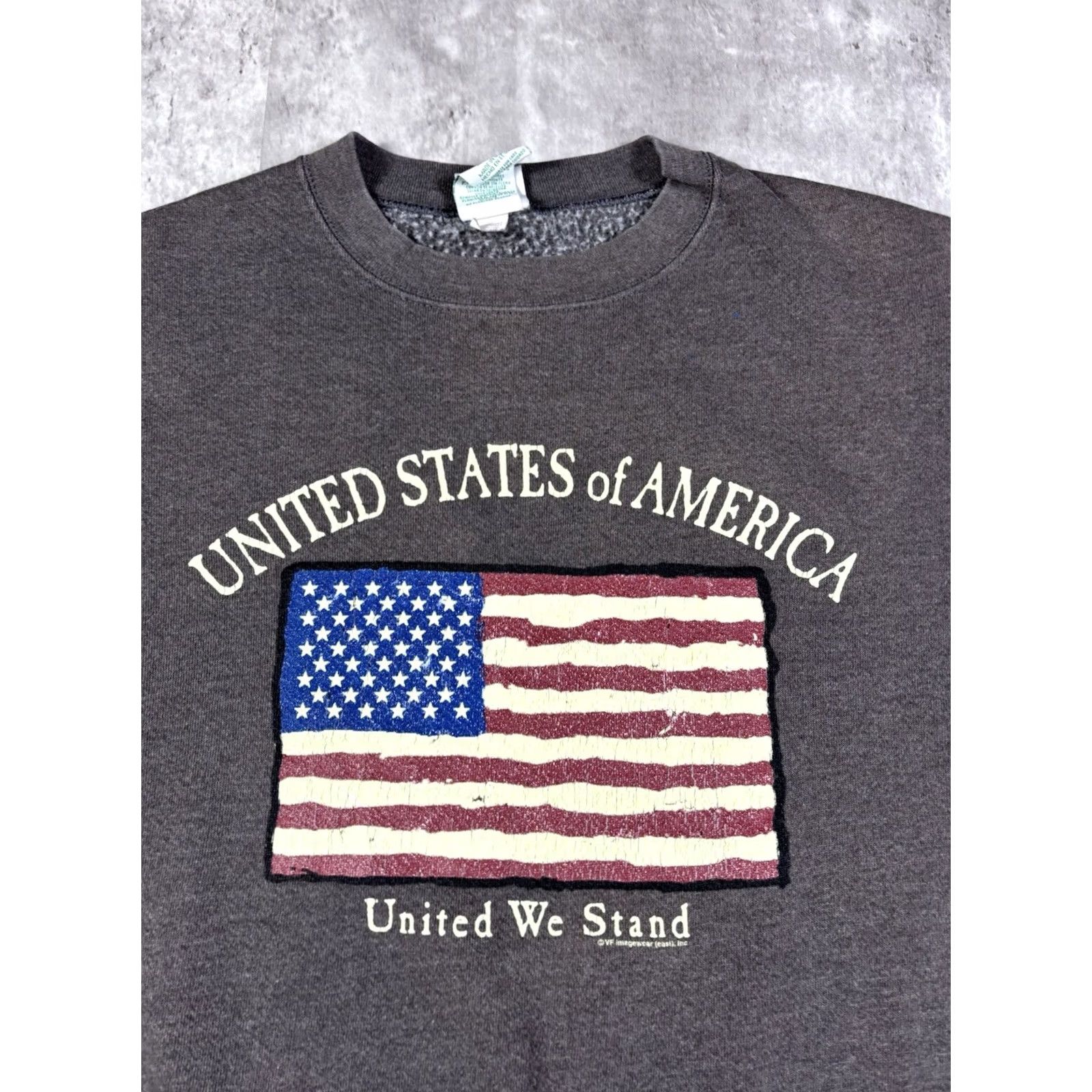 Vintage VINTAGE USA Flag Sweatshirt Pullover Mens M Brown 90s Graphic Print Fleece Size US M / EU 48-50 / 2 - 2 Thumbnail
