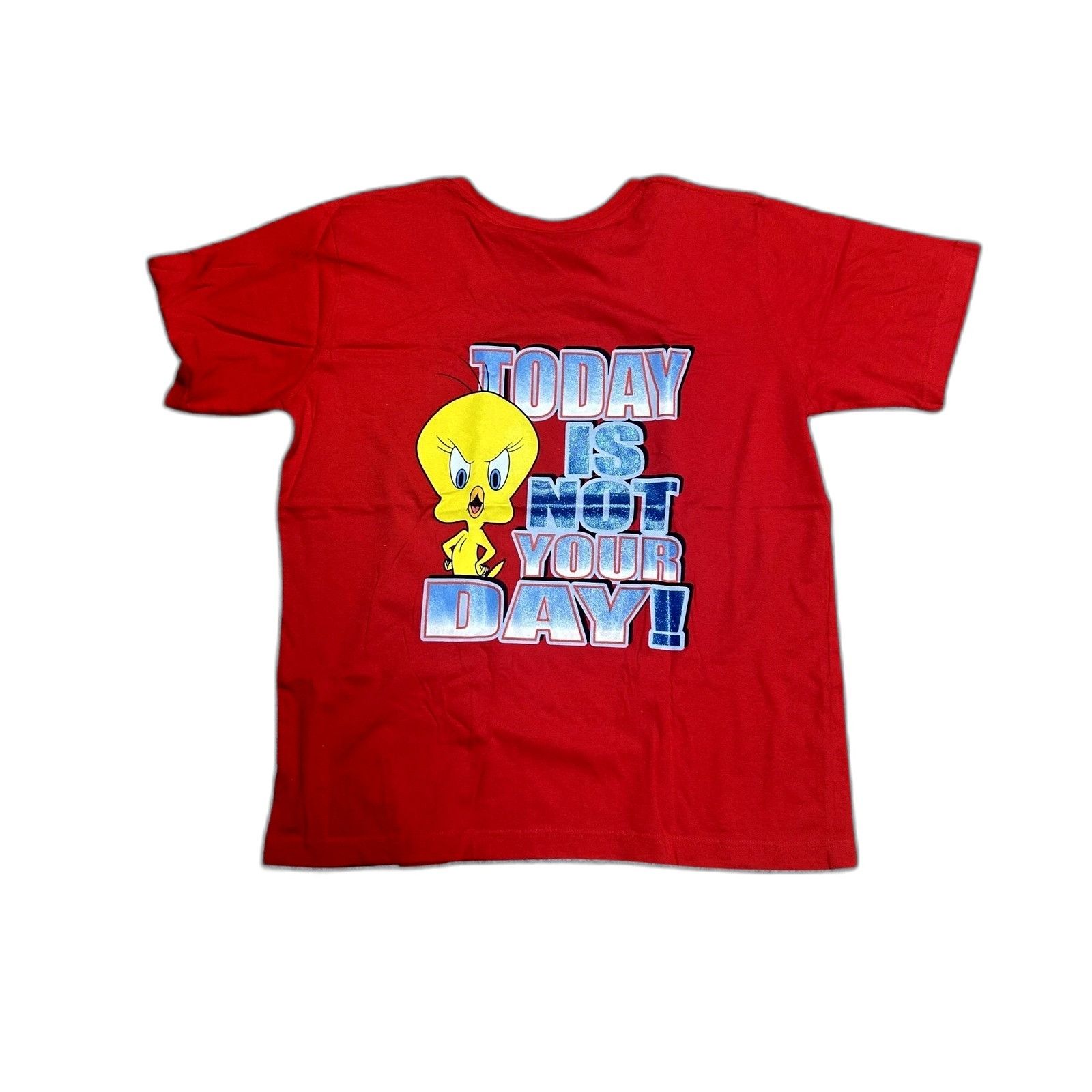 Vintage Vintage Warner Bros Looney Tunes Tweety Bird Red Shirt XL Size US XL / EU 56 / 4 - 4 Thumbnail
