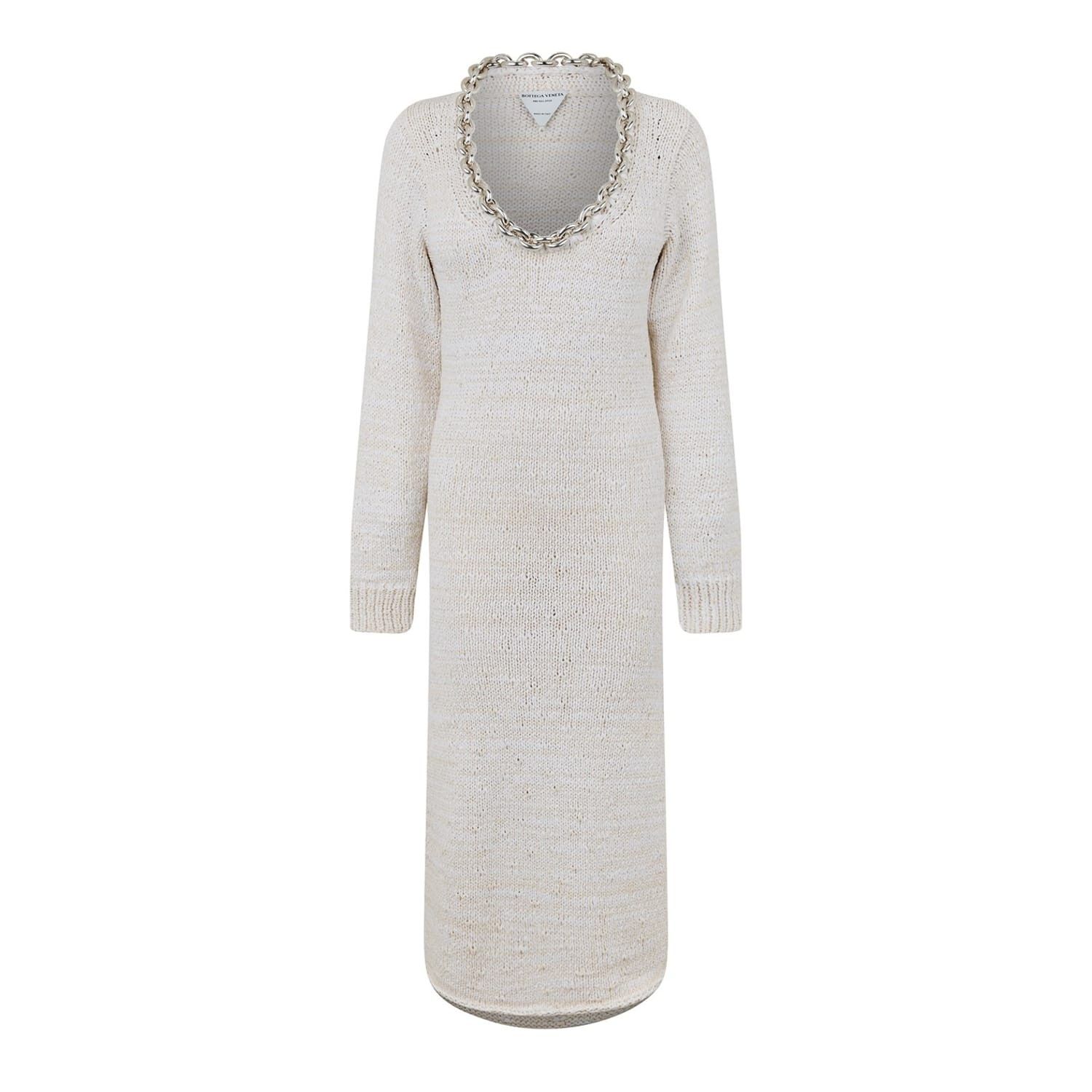 Bottega Veneta Bottega Veneta Chain Knit Scoop Neck Midi Sweater Dress Size S / US 4 / IT 40 - 1 Thumbnail