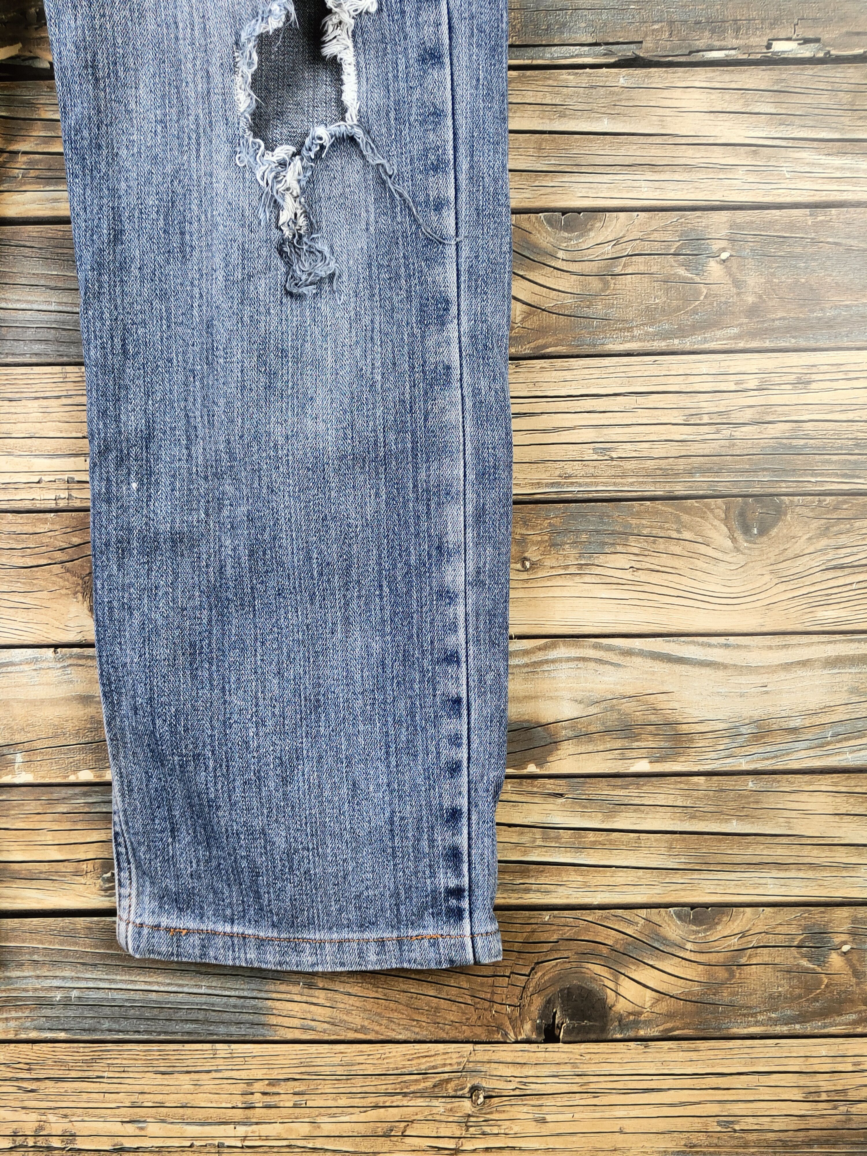 Japanese Brand DL Nylaus Blue Distressed Ripped Jeans #46-104 Size US 32 / EU 48 - 6 Thumbnail
