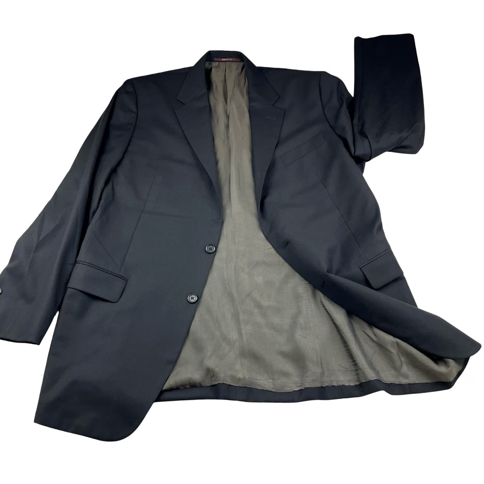 Vintage Hickey Freeman Men’s Addison 2-Piece Suit Black 44L Regular Wool USA 36x32 Vintage No Mens Size 44R - 3 Thumbnail
