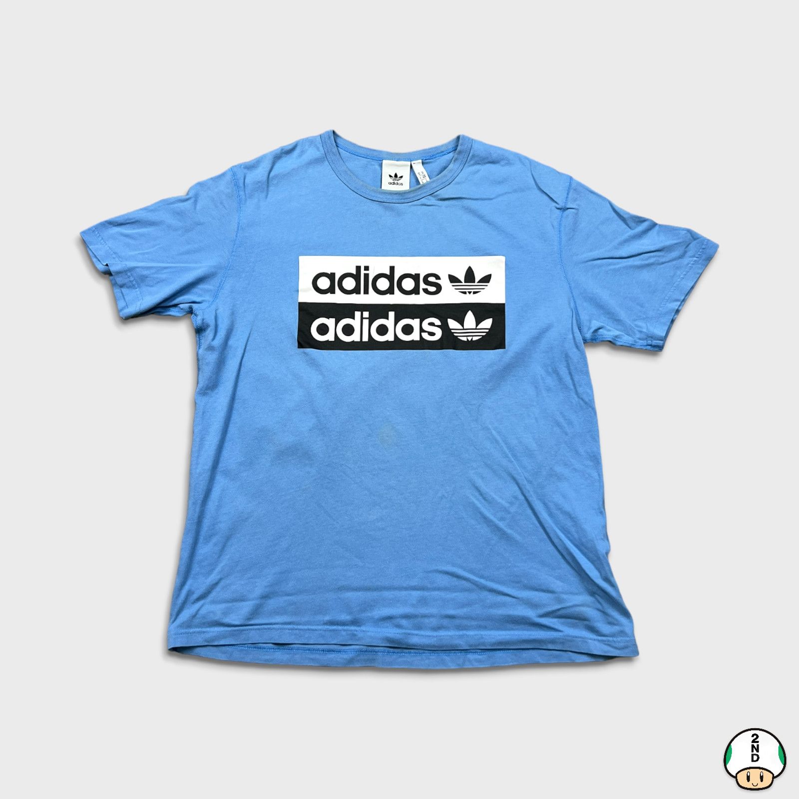Adidas × Vintage Adidas T Shirt Medium Trefoil Spell Out Short Sleeve Tee Size US M / EU 48-50 / 2 - 1 Thumbnail