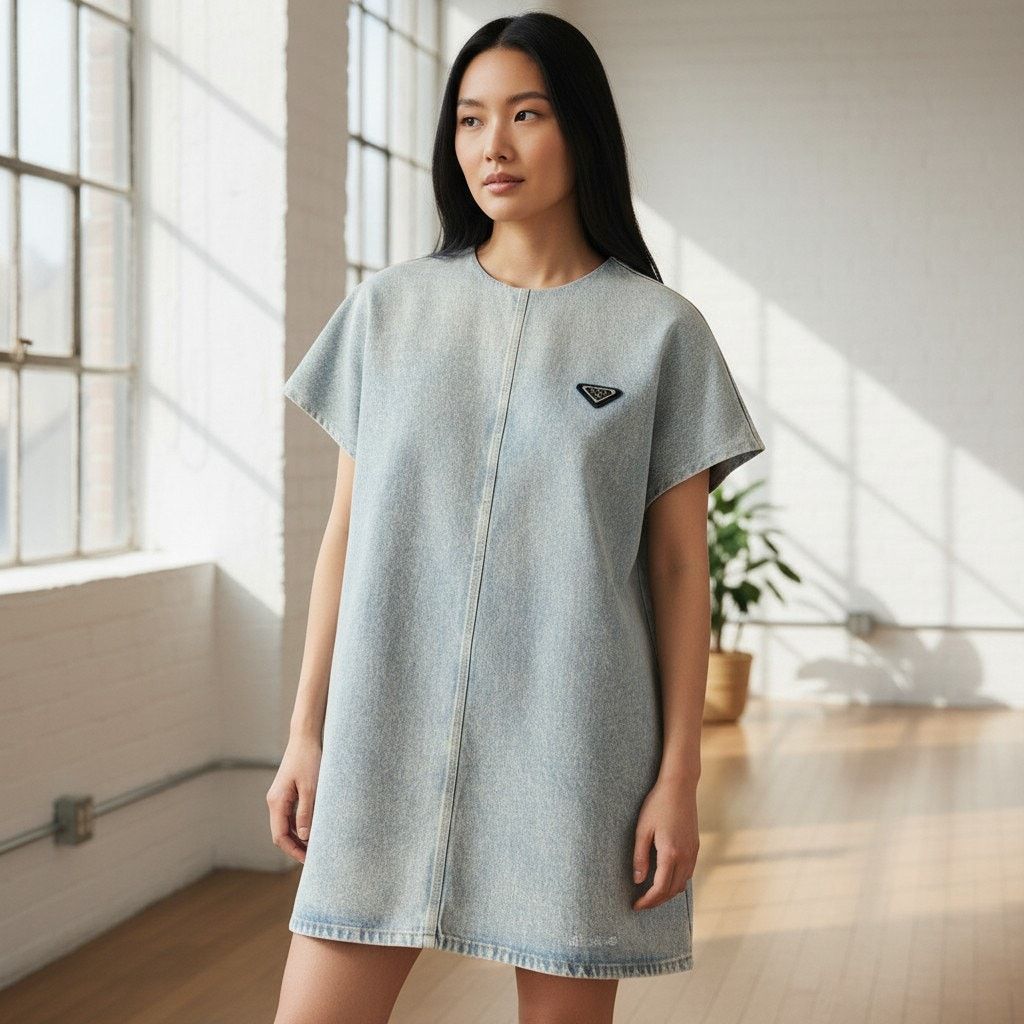 Prada Prada Denim Shift Dress Light Blue Size 38 Excellent Size M / US 6-8 / IT 42-44 - 1 Thumbnail