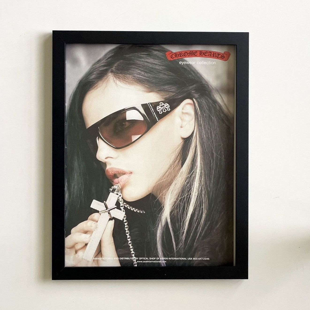Chrome Hearts girl in shades photo Poster framed 9x11