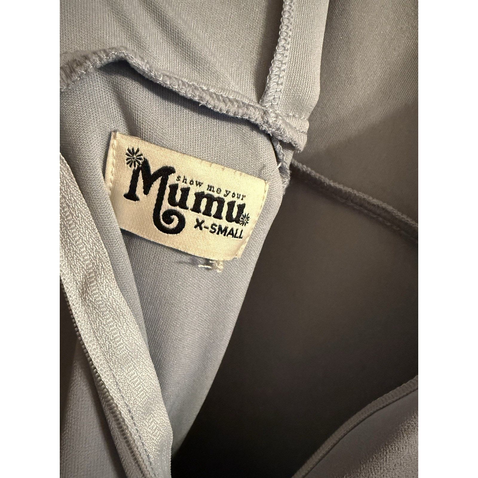 Show Me Your MuMu Show Me Your Mumu Jenn Maxi Dress XS Silver Sage Blue Formal Size XS / US 0-2 / IT 36-38 - 8 Thumbnail