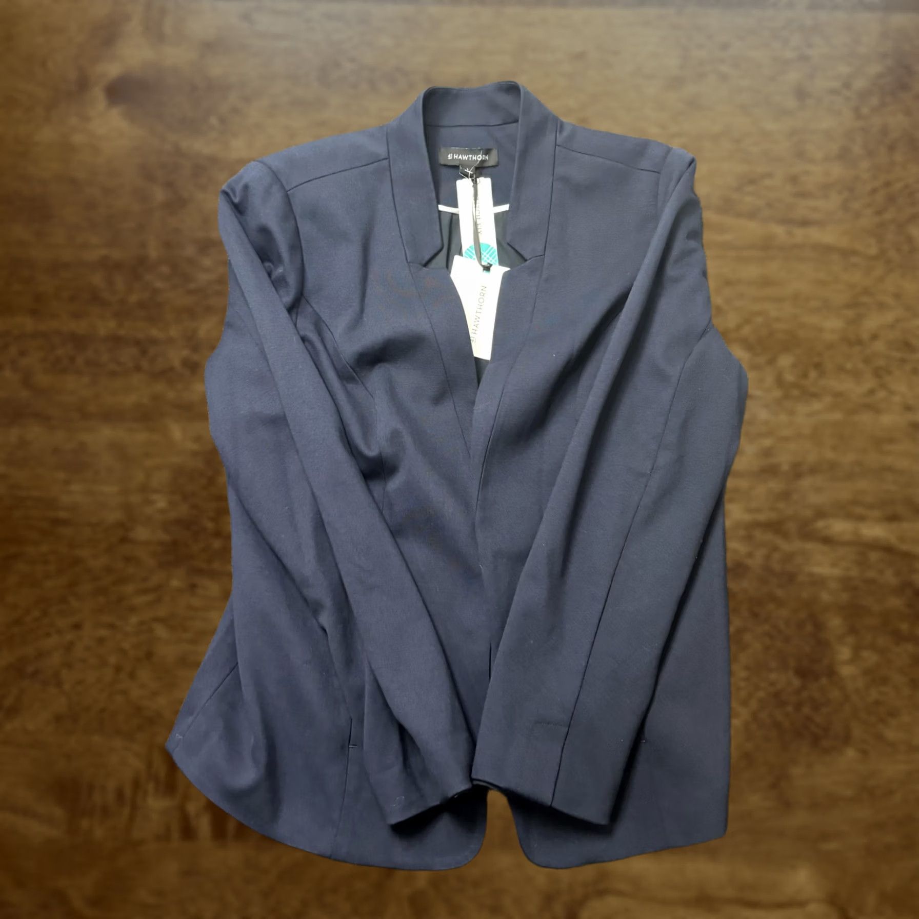 Vintage 41Hawthorn Blazer Jacket Womens Large Navy Open Front Lined Pockets Stitch Fix Size L / US 10 / IT 46 - 1 Thumbnail