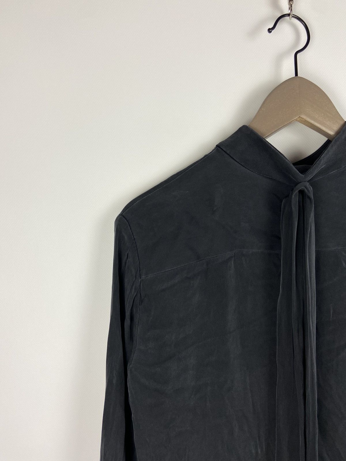 ELLERY Ellery Luxury Black Shirt Asymmetrical Long Sleeve Silk Size M / US 6-8 / IT 42-44 - 15 Thumbnail