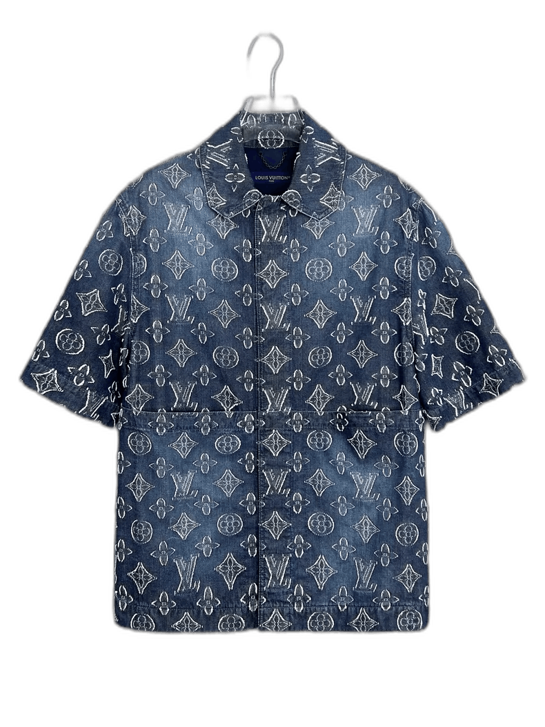 Louis Vuitton Louis Vuitton Blue Short Sleeve Shirt for Men Size US S / EU 44-46 / 1 - 1 Thumbnail