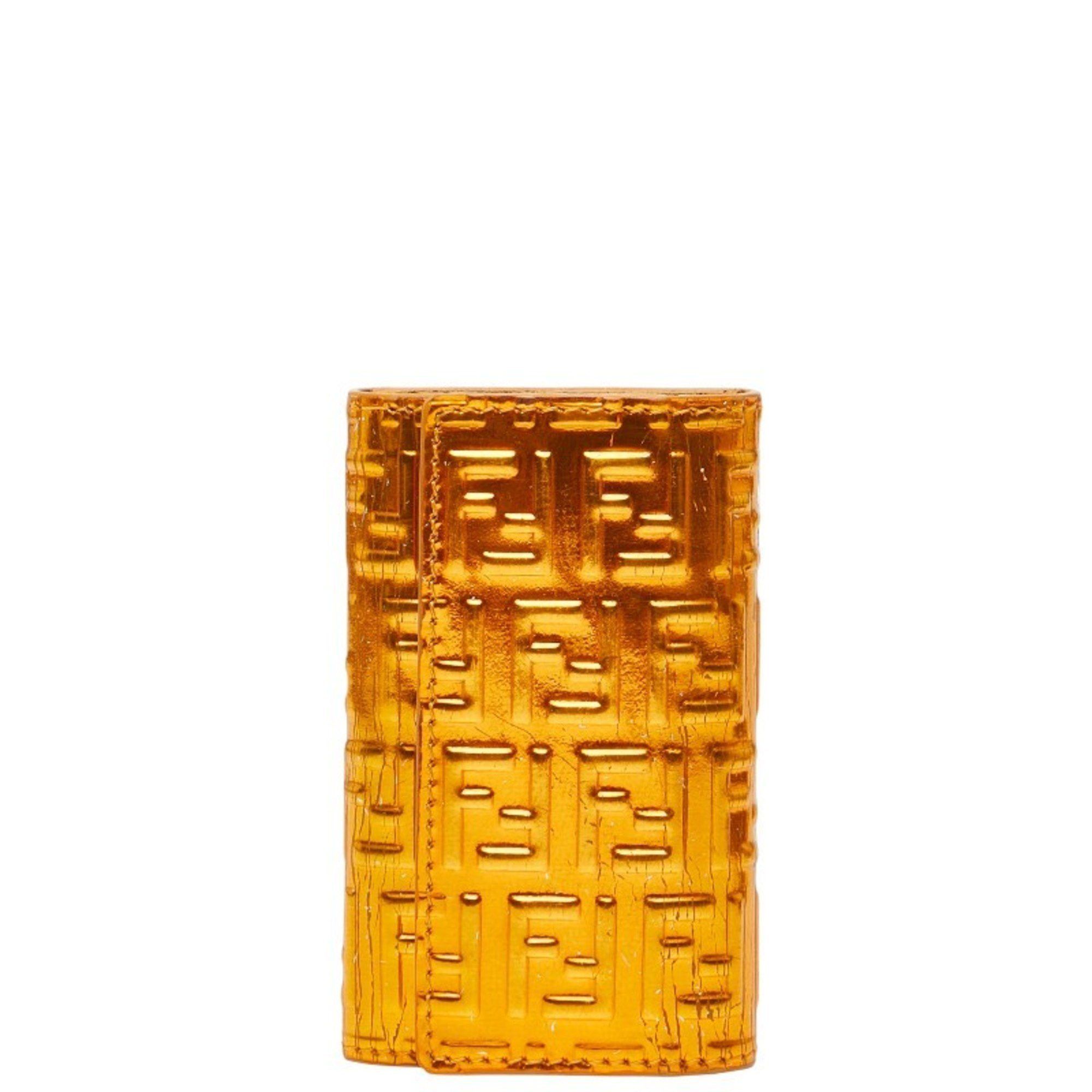 Fendi Fendi Zucchino 6-ring key case 8AP002 Orange leather Women's FENDI Size ONE SIZE - 1 Thumbnail