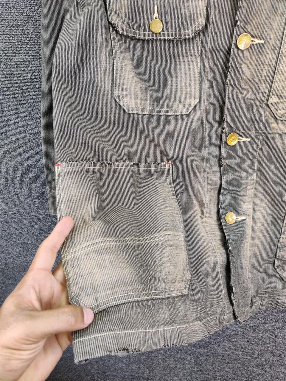 Sugar Cane Vintage Sugar Cane Stripe Denim Chore Jacket Size US M / EU 48-50 / 2 - 5 Thumbnail