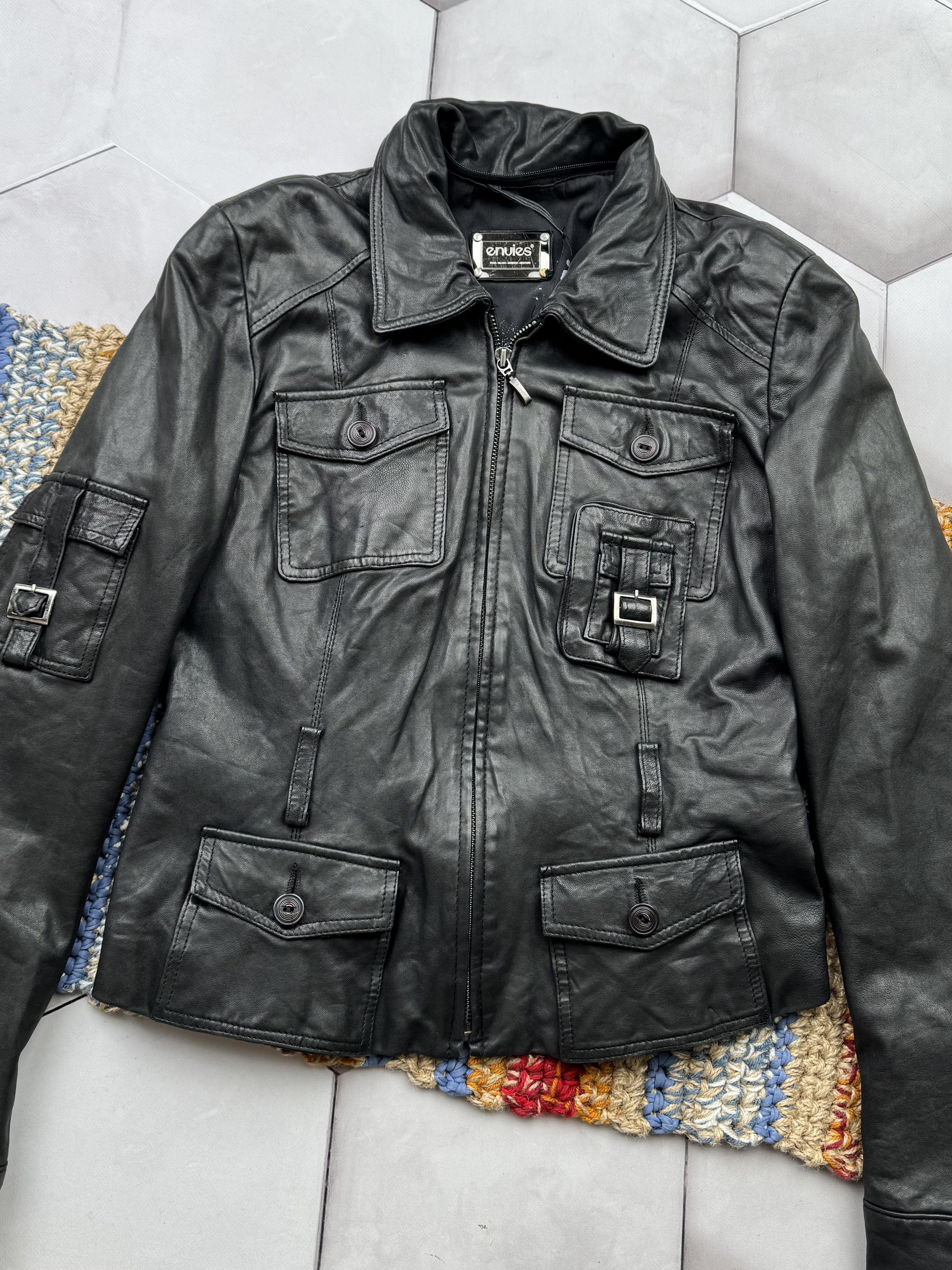 Vintage Vintage Cropped Leather Jacket (G7) Size XS / US 0-2 / IT 36-38 - 2 Thumbnail