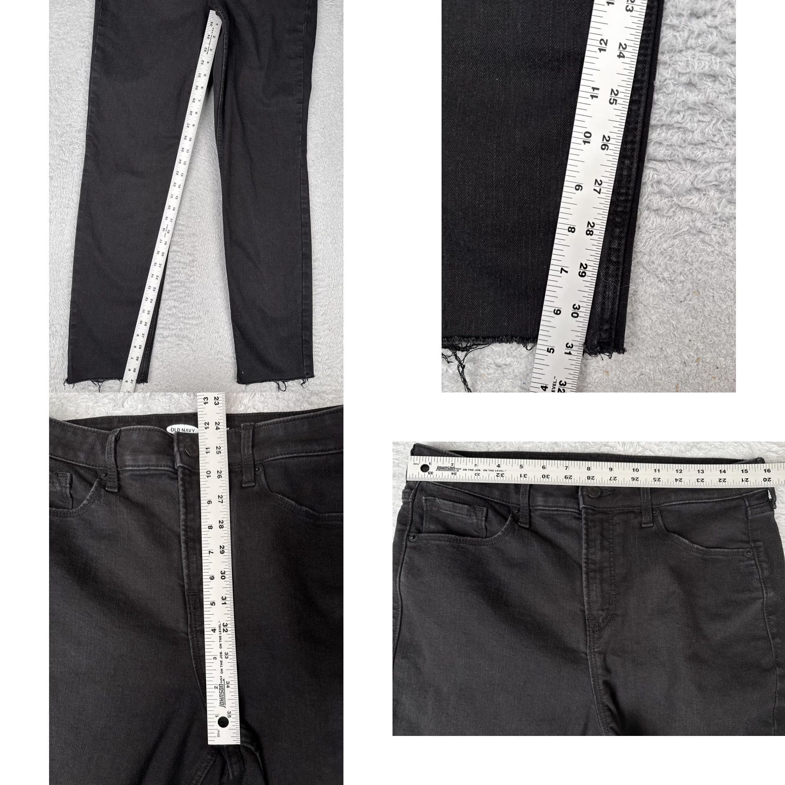 Old Navy Old Navy Jeans Womens 12 Tall Power Slim Straight High Rise Black Denim Straight 5-Pocket Zip Frayed Hem Women 12 Tall XS? Size 34" / US 12 / IT 48 - 8 Thumbnail