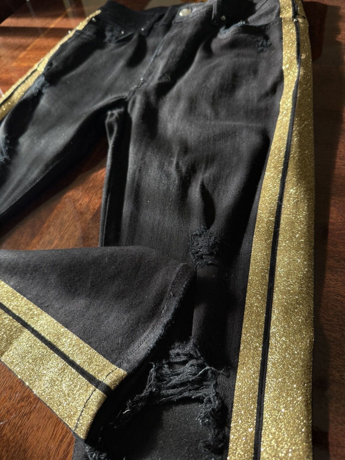 Amiri Amiri Gold Glitter Jean Size US 30 / EU 46 - 2 Thumbnail