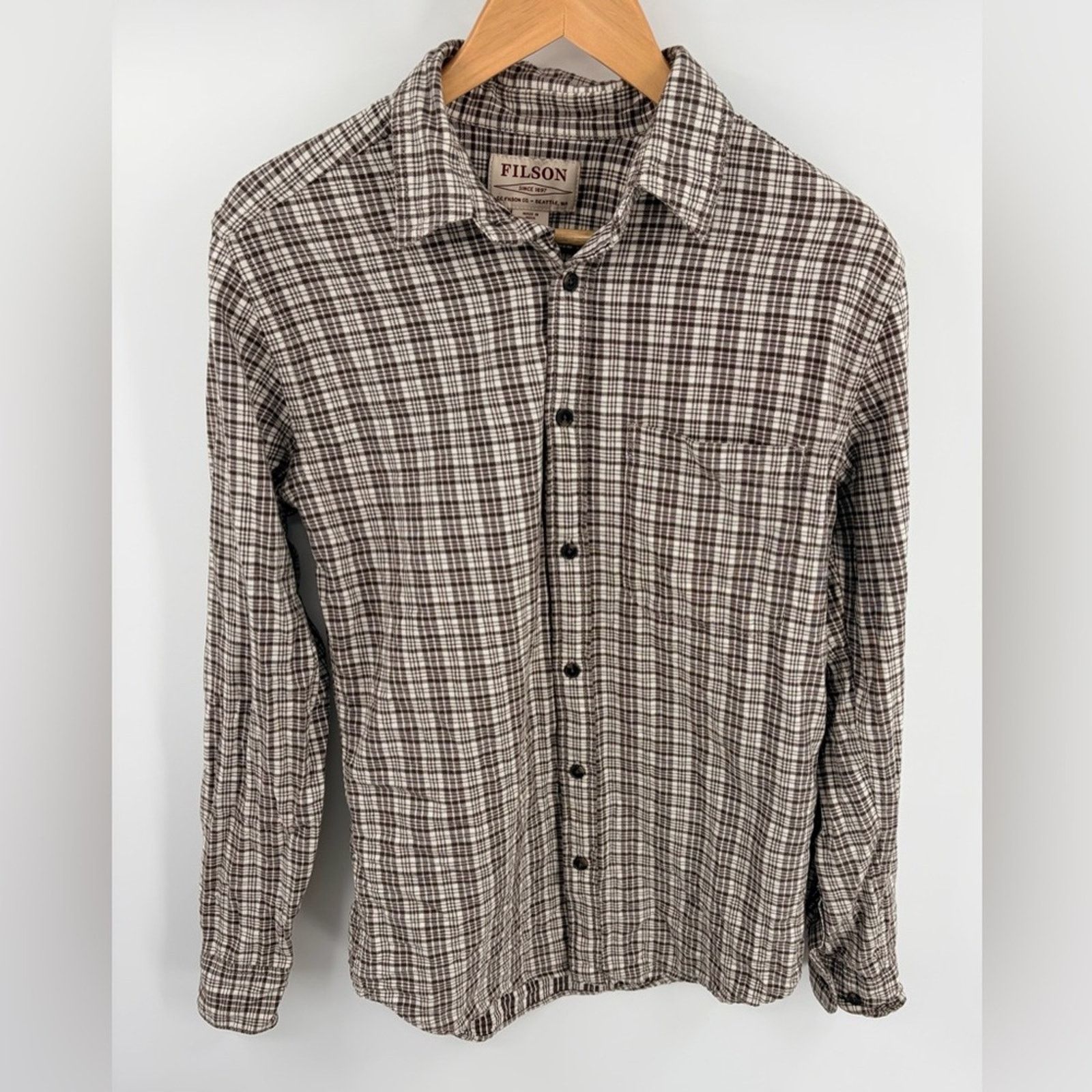 Filson Filson men’s flannel button down shirt cream brown size XS Size US XS / EU 42 / 0 - 1 Thumbnail