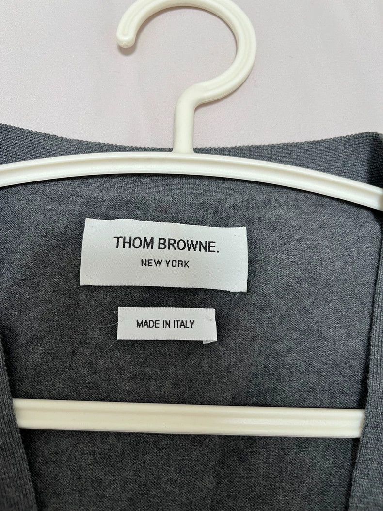 Thom Browne Thom Browne Medium grey wool cardigan Size US M / EU 48-50 / 2 - 2 Thumbnail