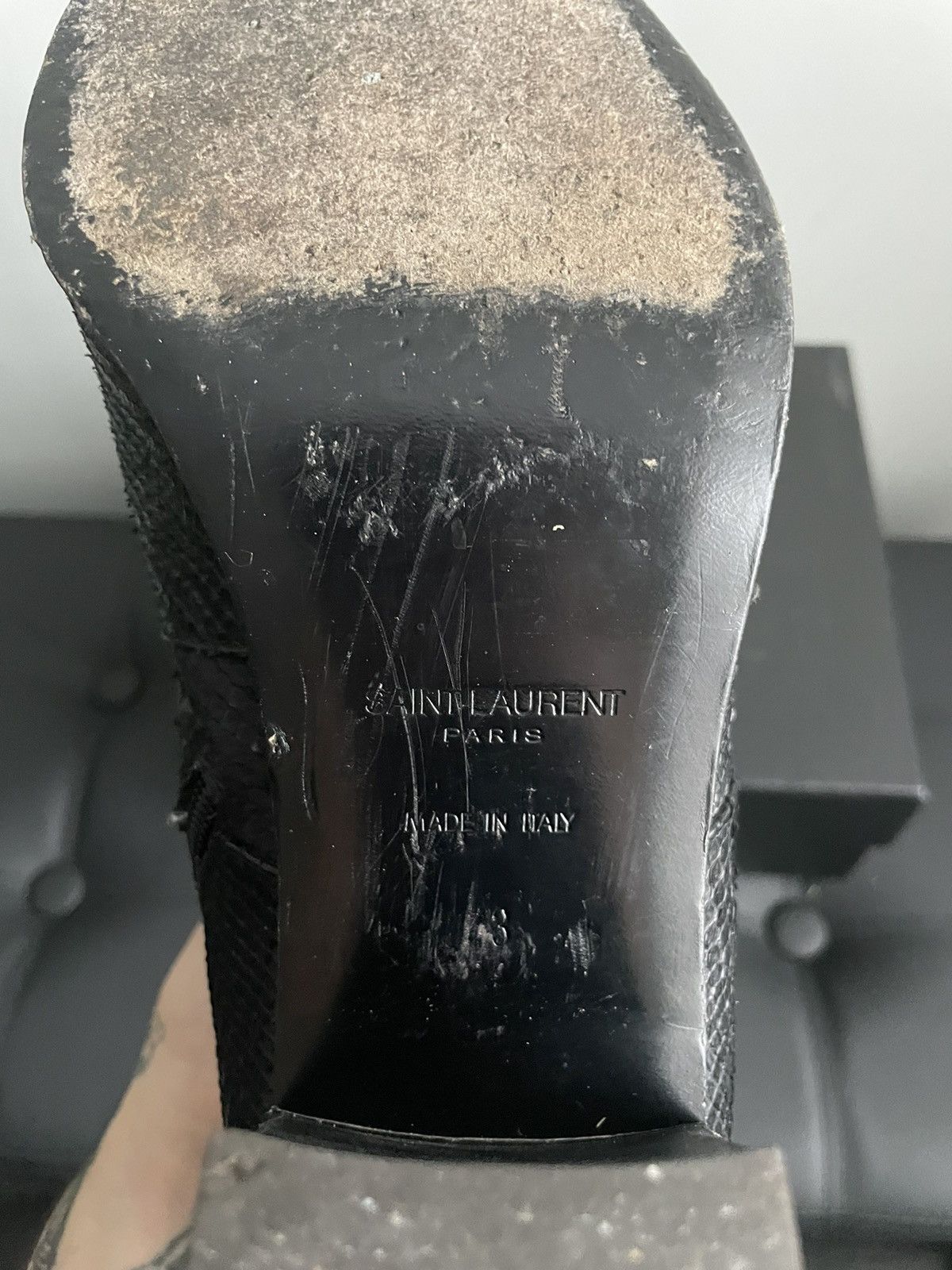 Hedi Slimane × Saint Laurent Paris FW15 Python French 85 Boots Size US 10 / EU 43 - 6 Thumbnail