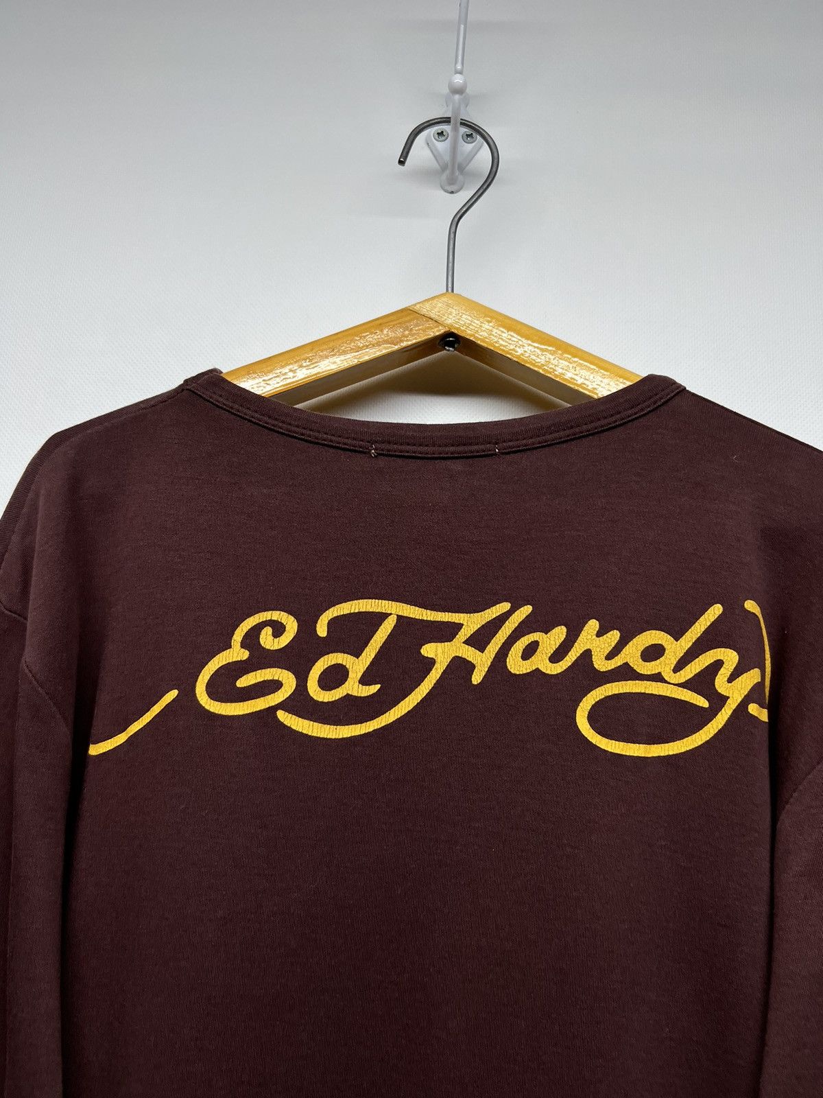 Ed Hardy Vintage Y2k Ed Hardy Skull Eagle 🦅☠️ Brown 🤎 Long Sleeve 00’s Size US L / EU 52-54 / 3 - 11 Thumbnail