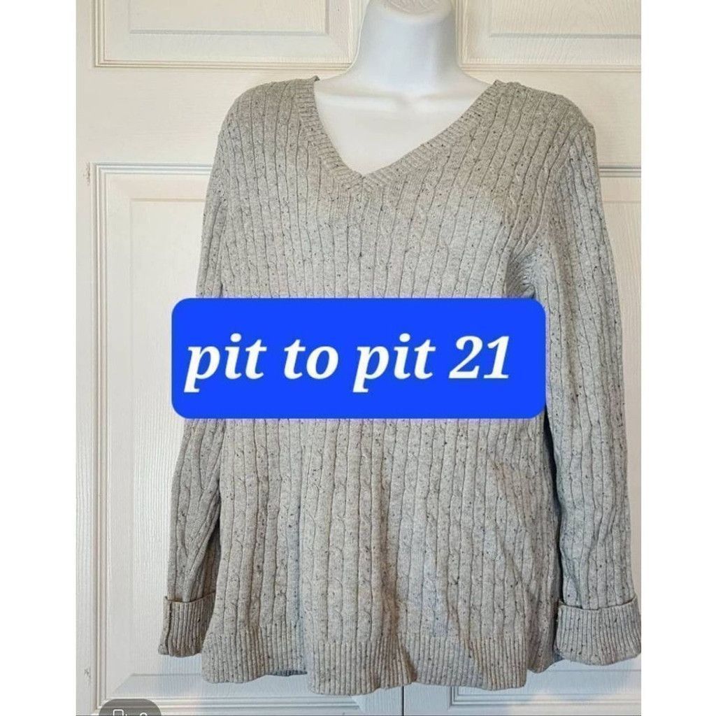 Croft & Barrow Croft & Barrow Gray Fuzzy Sweater Size L / US 10 / IT 46 - 3 Thumbnail