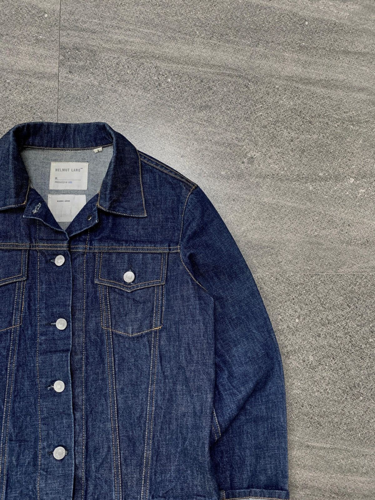 Helmut Lang FREE TAX! 2000s Indigo Cuffed Denim Jacket - Small Size US S / EU 44-46 / 1 - 3 Thumbnail