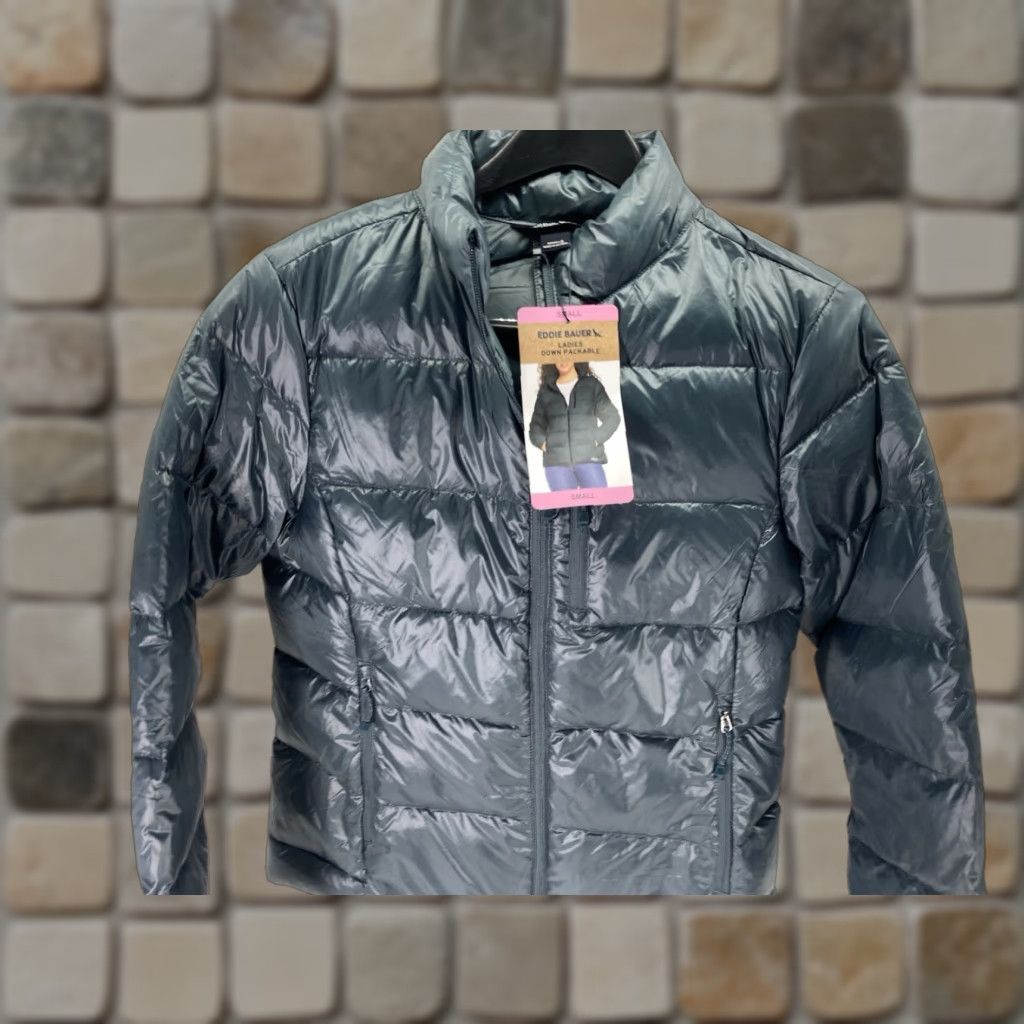 Eddie Bauer VINTAGE Eddie Bauer Down Puffer Jacket Coat Women Small Blue Packable NWT Size S / US 4 / IT 40 - 1 Thumbnail
