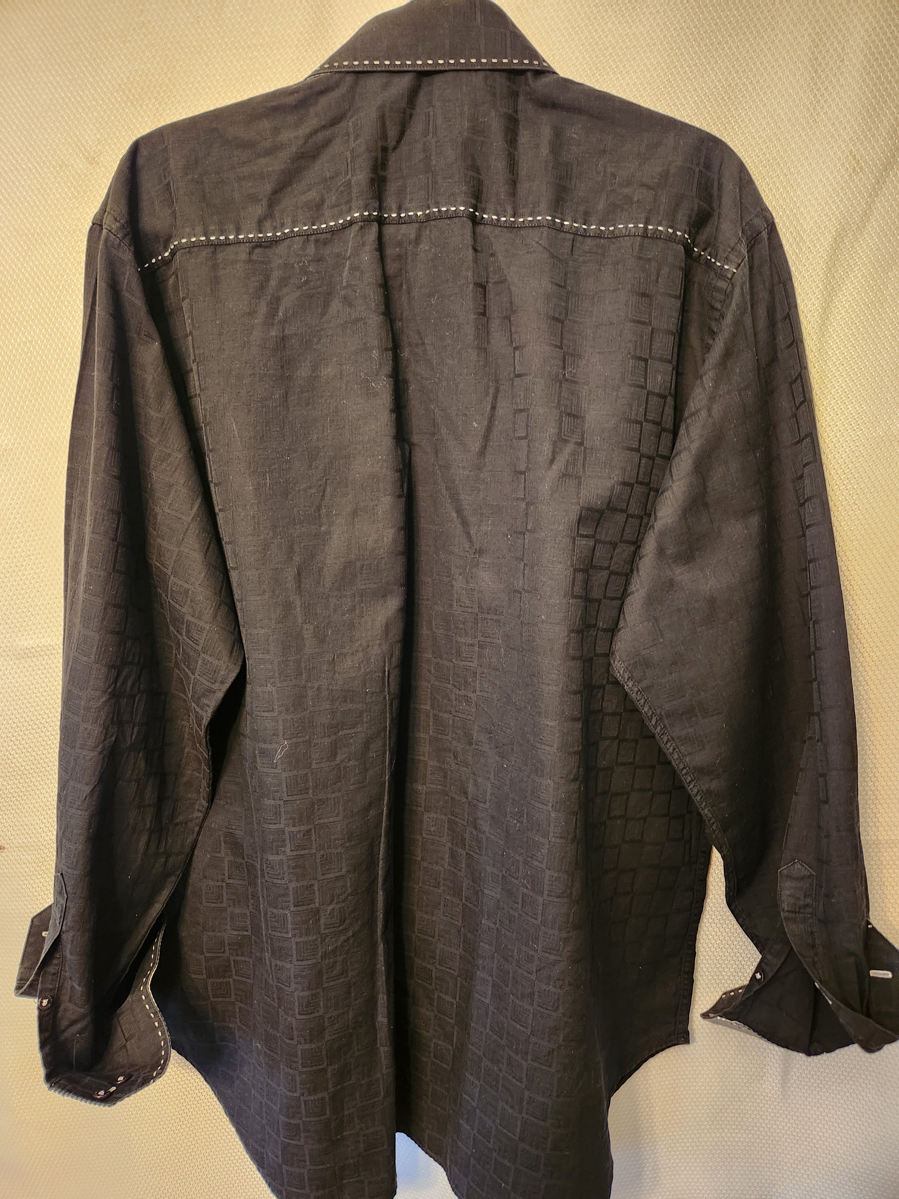 BUGATCHI 100% Cotton Button Front Long Sleeve Shirt Size US XL / EU 56 / 4 - 2 Thumbnail
