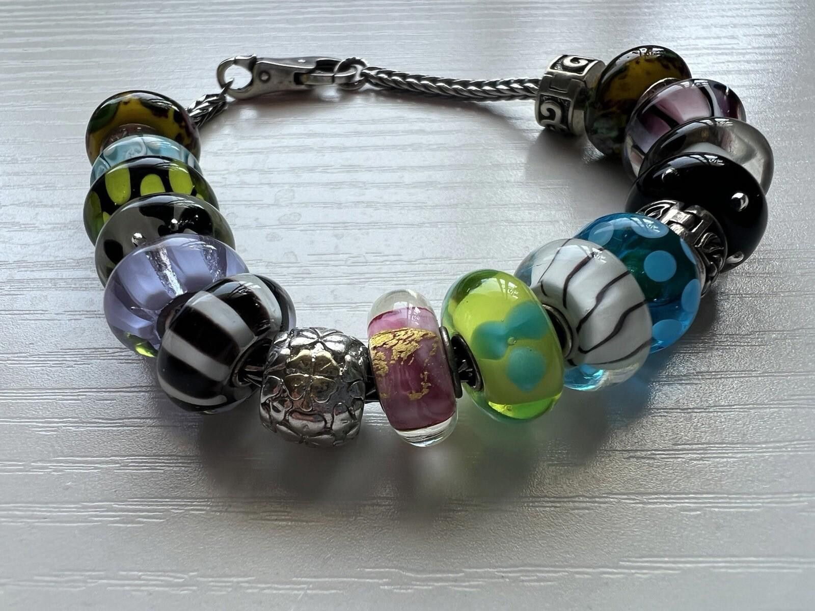 Trollbead CHARM Bracelet 14 Glass Silver Sterling