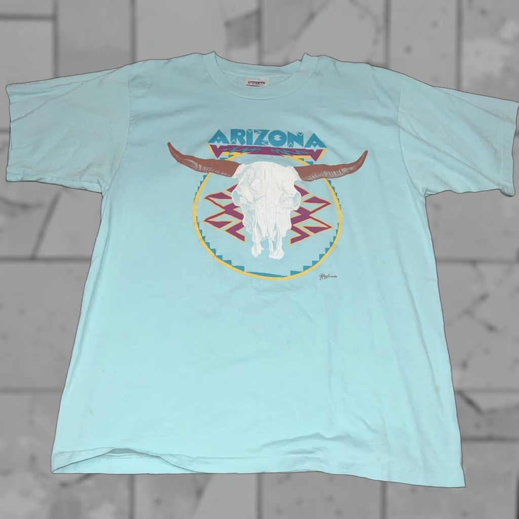 Elwood VINTAGE Hazelwood T-Shirt Arizona Blue Single Stirch Men L Mens Shirt Blue Arizona VTG Size US L / EU 52-54 / 3 - 1 Thumbnail