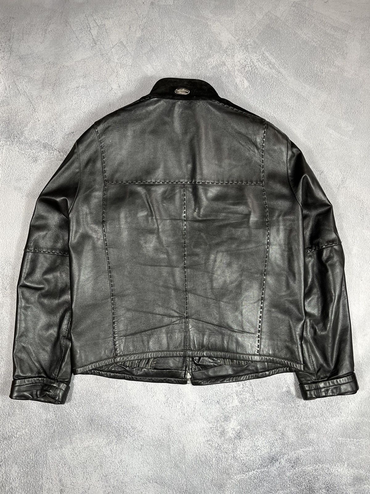 Vintage Vintage 90s Leather zip Jacket biker streetwear style Size US M / EU 48-50 / 2 - 11 Thumbnail