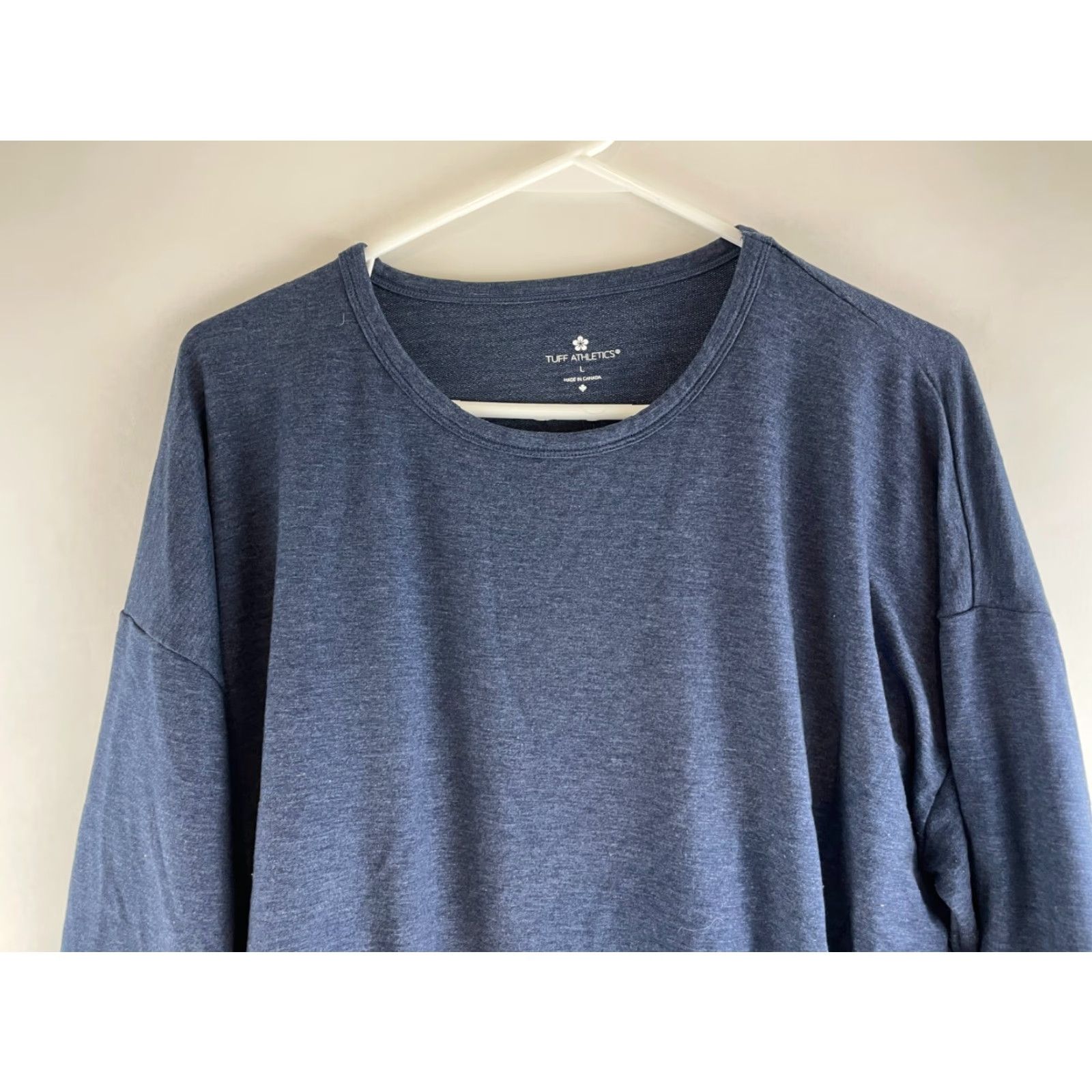 Vintage Tuff Athletics Sweater Women's L Blue Heather Crew Neck Pullover Long Slv Size L / US 10 / IT 46 - 4 Thumbnail