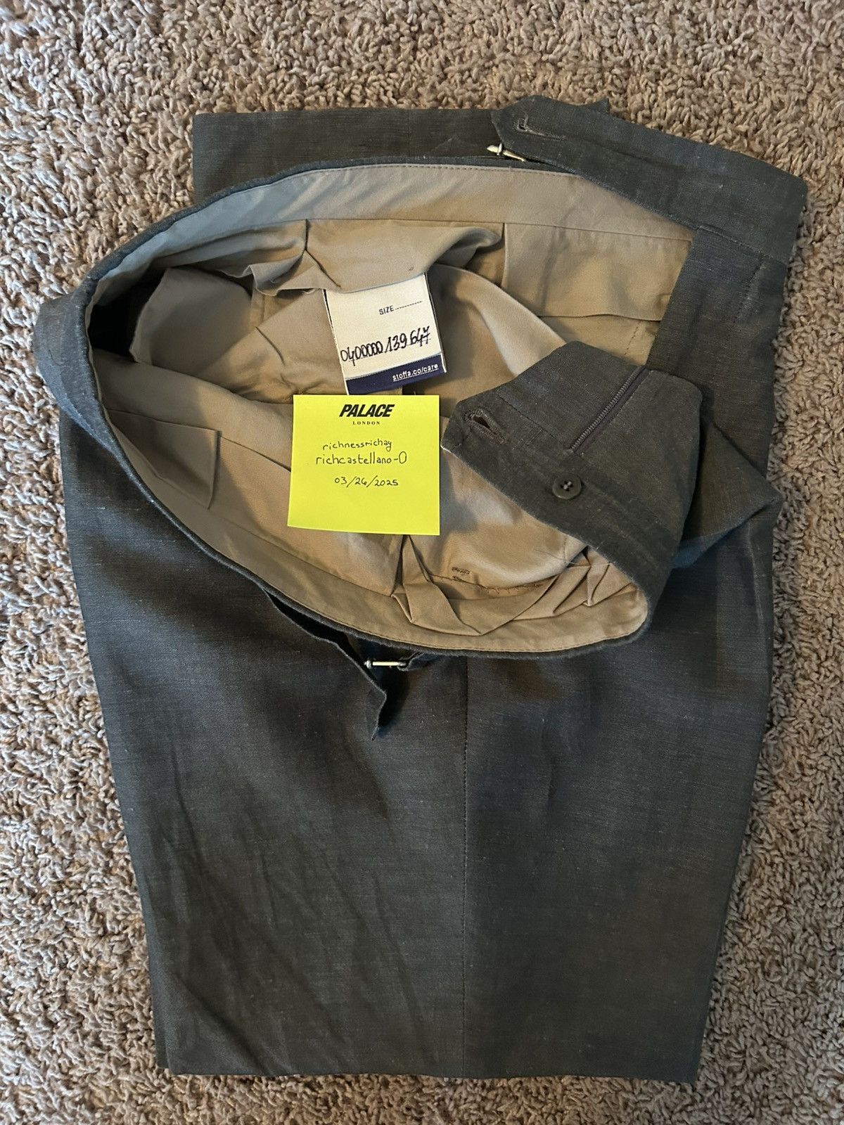 Stoffa Single Pleat Trouser Grey Wool Linen Sharkskin Size US 32 / EU 48 - 3 Thumbnail