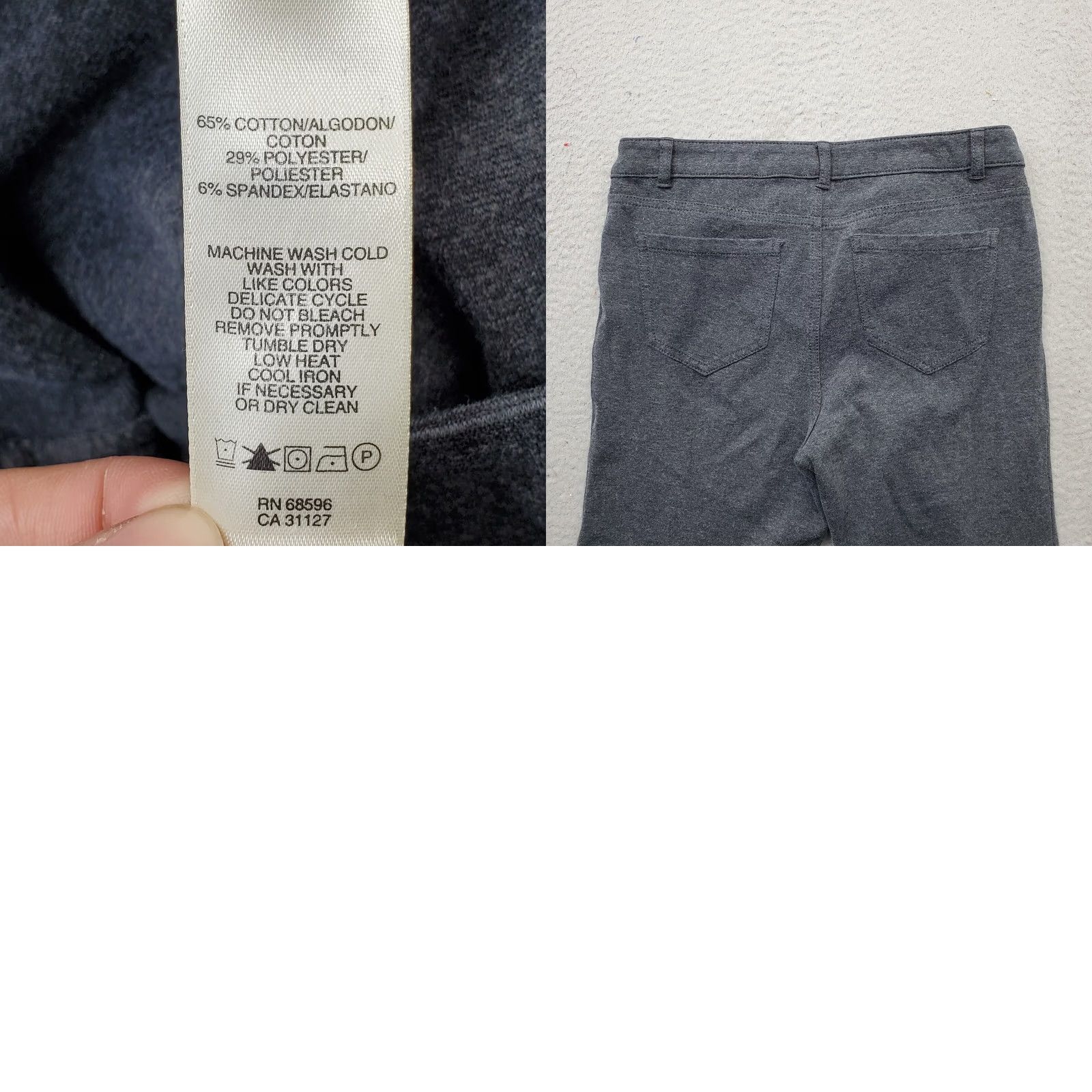 DKNY DKNY Womens Size 8 Gray Flared Pants 5 Pockets Comfort Fit Inseam 31.5" High Rise Old/Low Waist Casual Pants Size 30" / US 8 / IT 44 - 8 Thumbnail