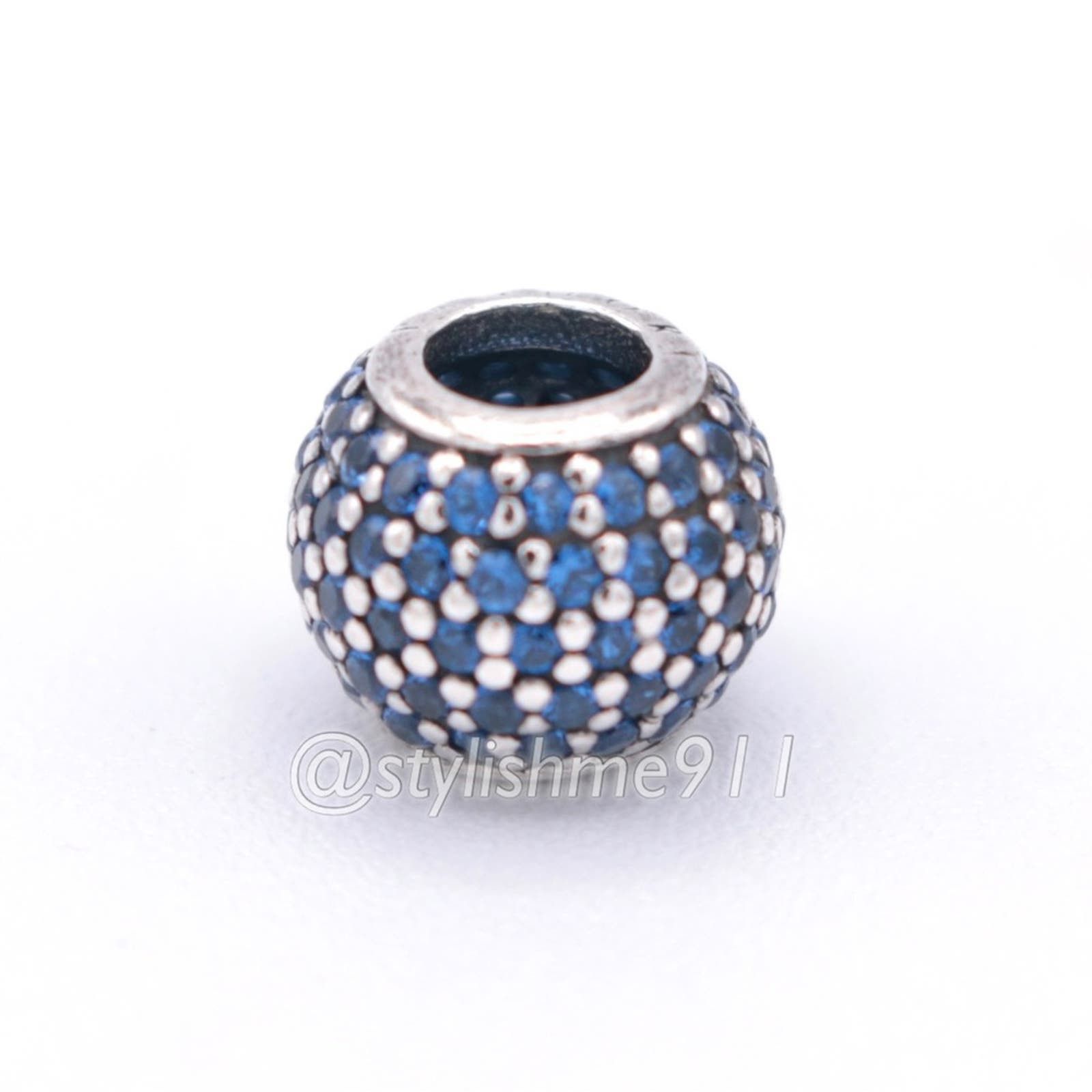 Authentic PANDORA Pave Lights with Blue Crystal Charm